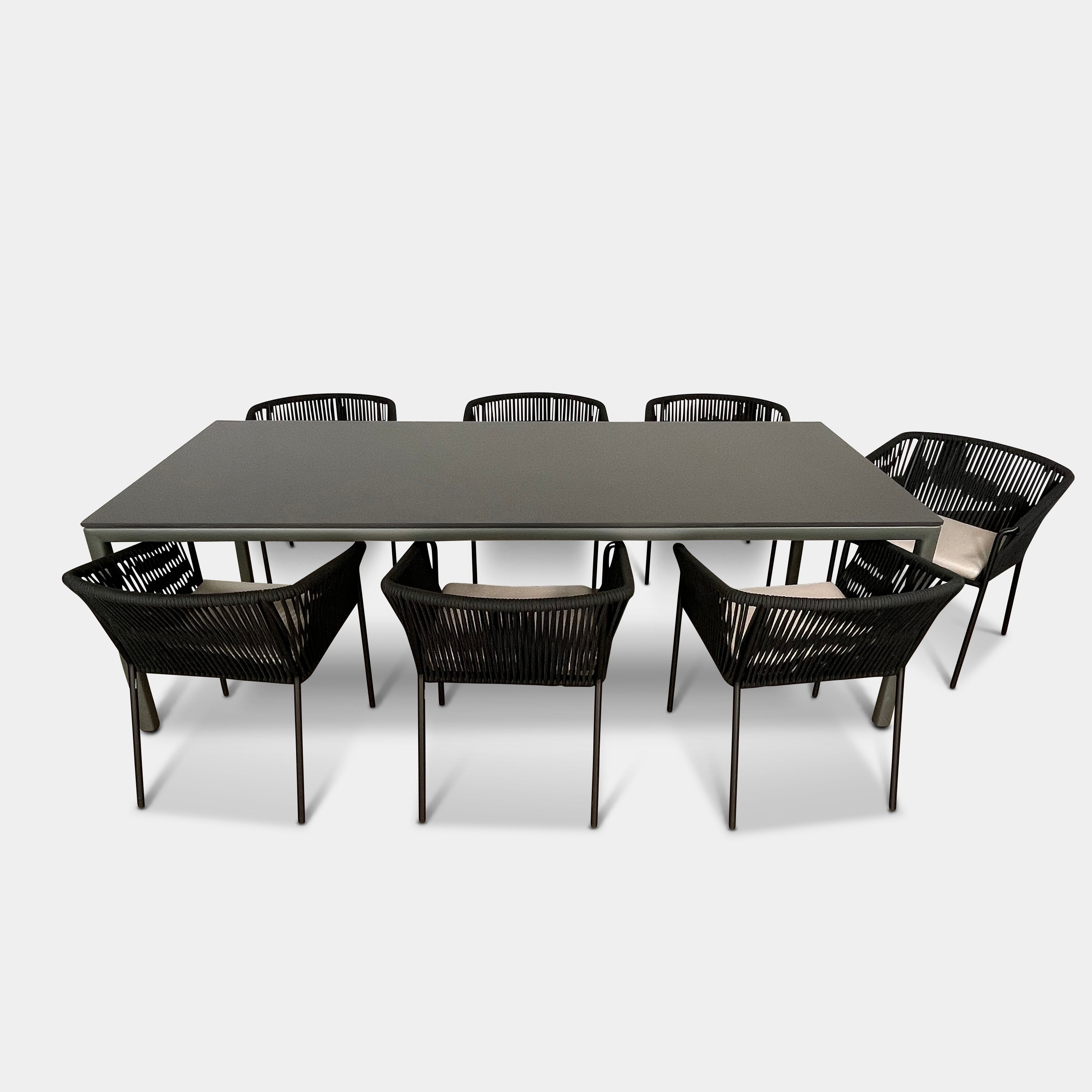 Ensemble de salle à manger d'extérieur Point 1920 - Table à manger et 8 chaises