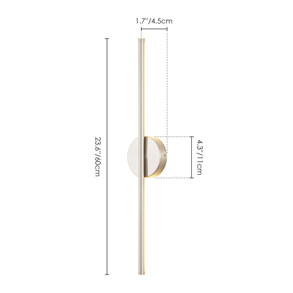 Applique murale de salle de bain à 1 lumière, linéaire et moderne, à intensité variable, à DEL intégrée, de 23,6 po