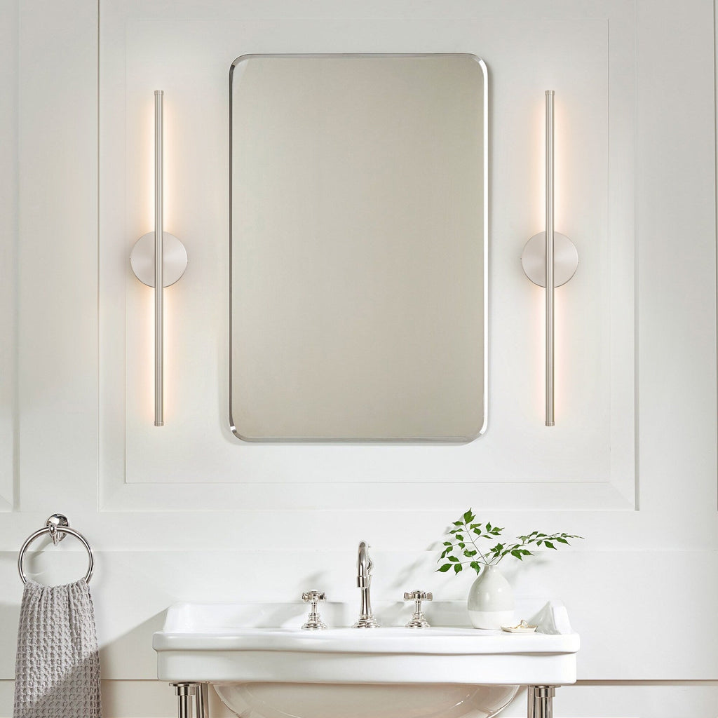 Applique murale de salle de bain à 1 lumière, linéaire et moderne, à intensité variable, à DEL intégrée, de 23,6 po