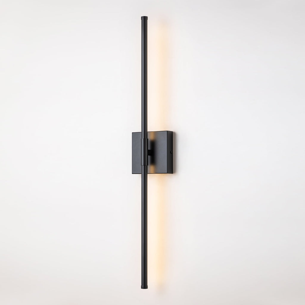 Applique murale linéaire moderne à 1 ampoule, noire, dorée et nickel, à LED, à intensité variable, pour salle de bain