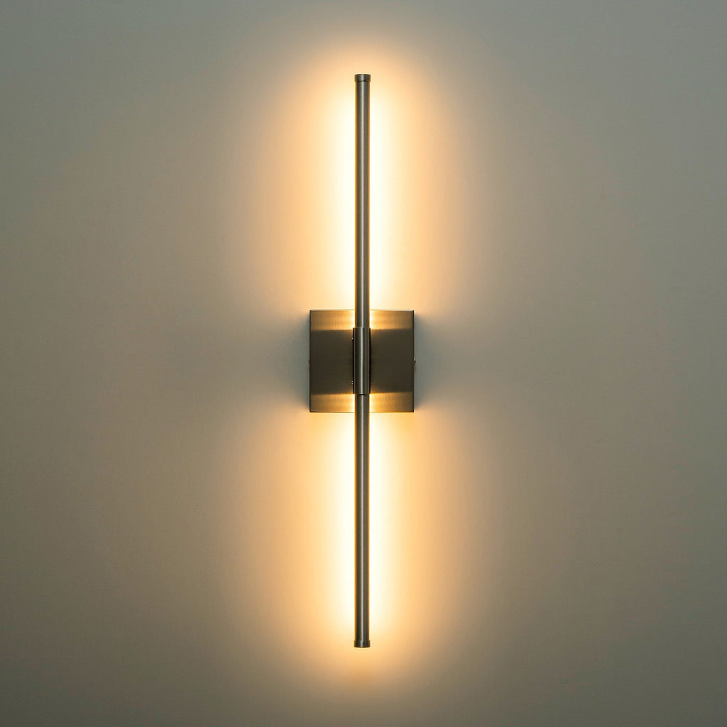 Applique murale linéaire moderne à 1 ampoule, noire, dorée et nickel, à LED, à intensité variable, pour salle de bain