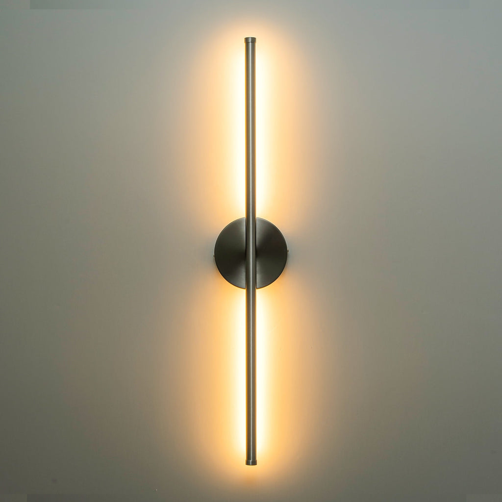 Applique murale linéaire moderne à 1 ampoule, noire, dorée et nickel, à LED, à intensité variable, pour salle de bain