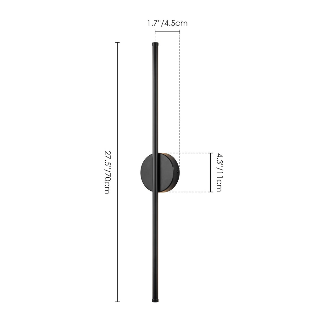 Applique murale linéaire moderne à 1 ampoule, noire, dorée et nickel, à LED, à intensité variable, pour salle de bain