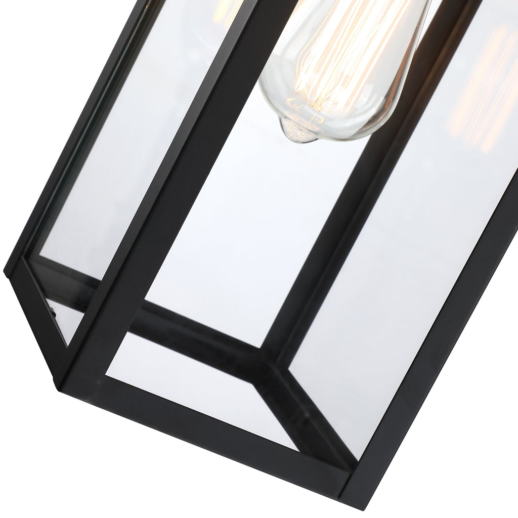 Lanterne murale d'extérieur moderne noire mate à 1 lumière