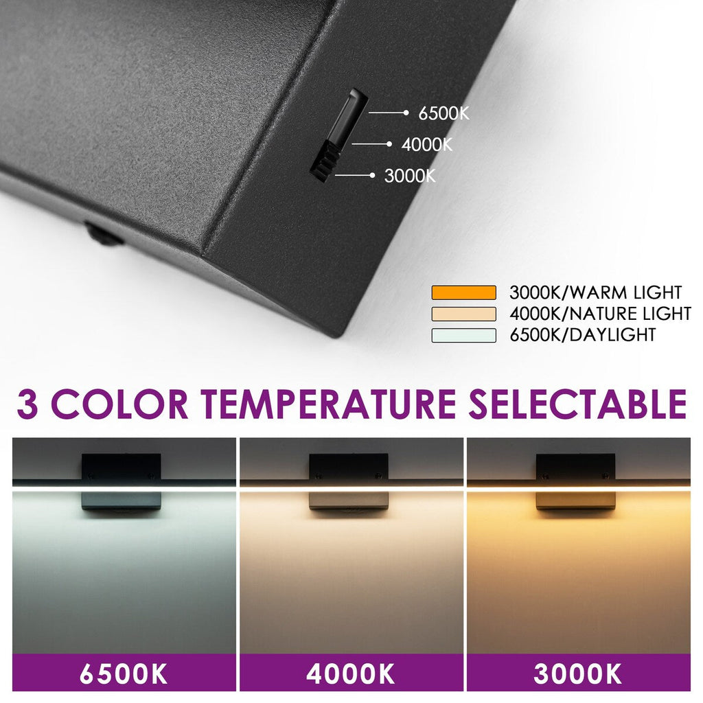 Applique murale LED intégrée rotative et linéaire noire moderne à 1 ampoule, à intensité variable et à changement de couleur