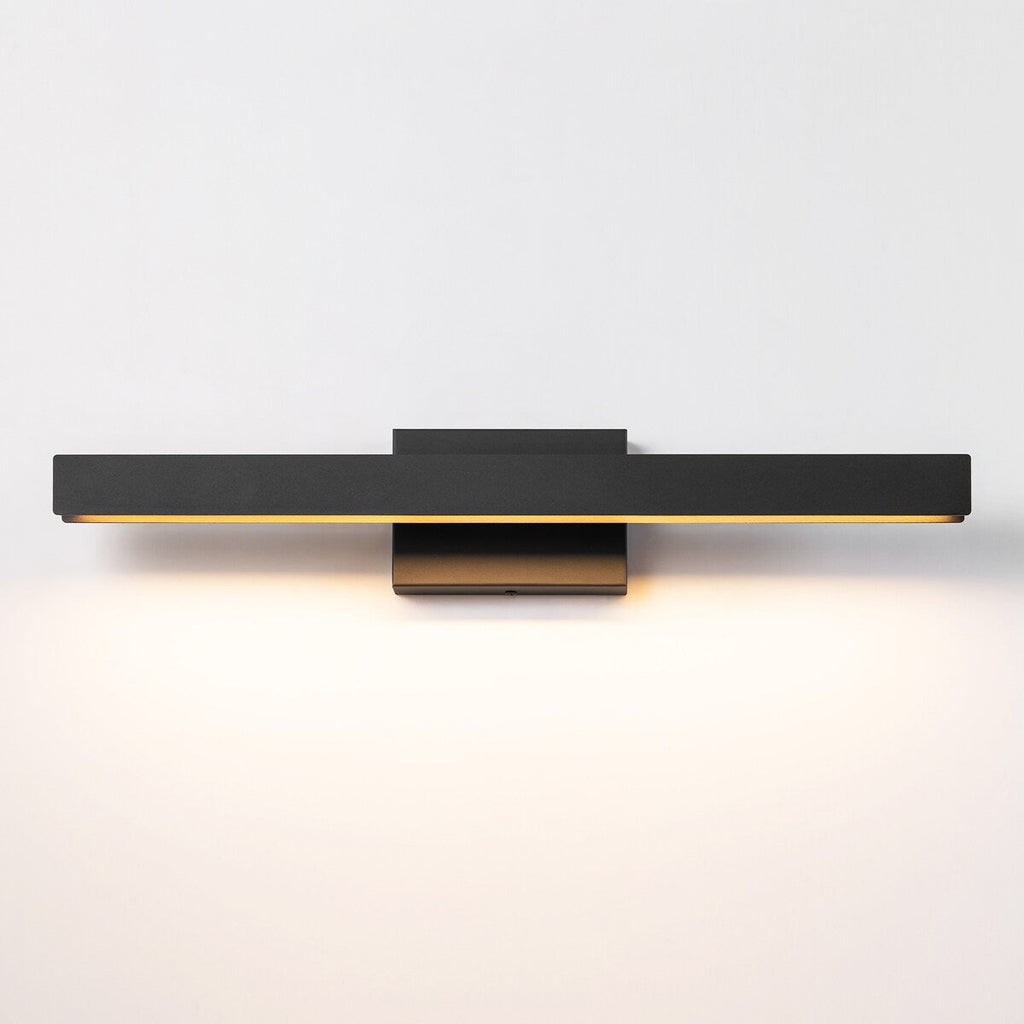 Applique murale LED intégrée rotative et linéaire noire moderne à 1 ampoule, à intensité variable et à changement de couleur