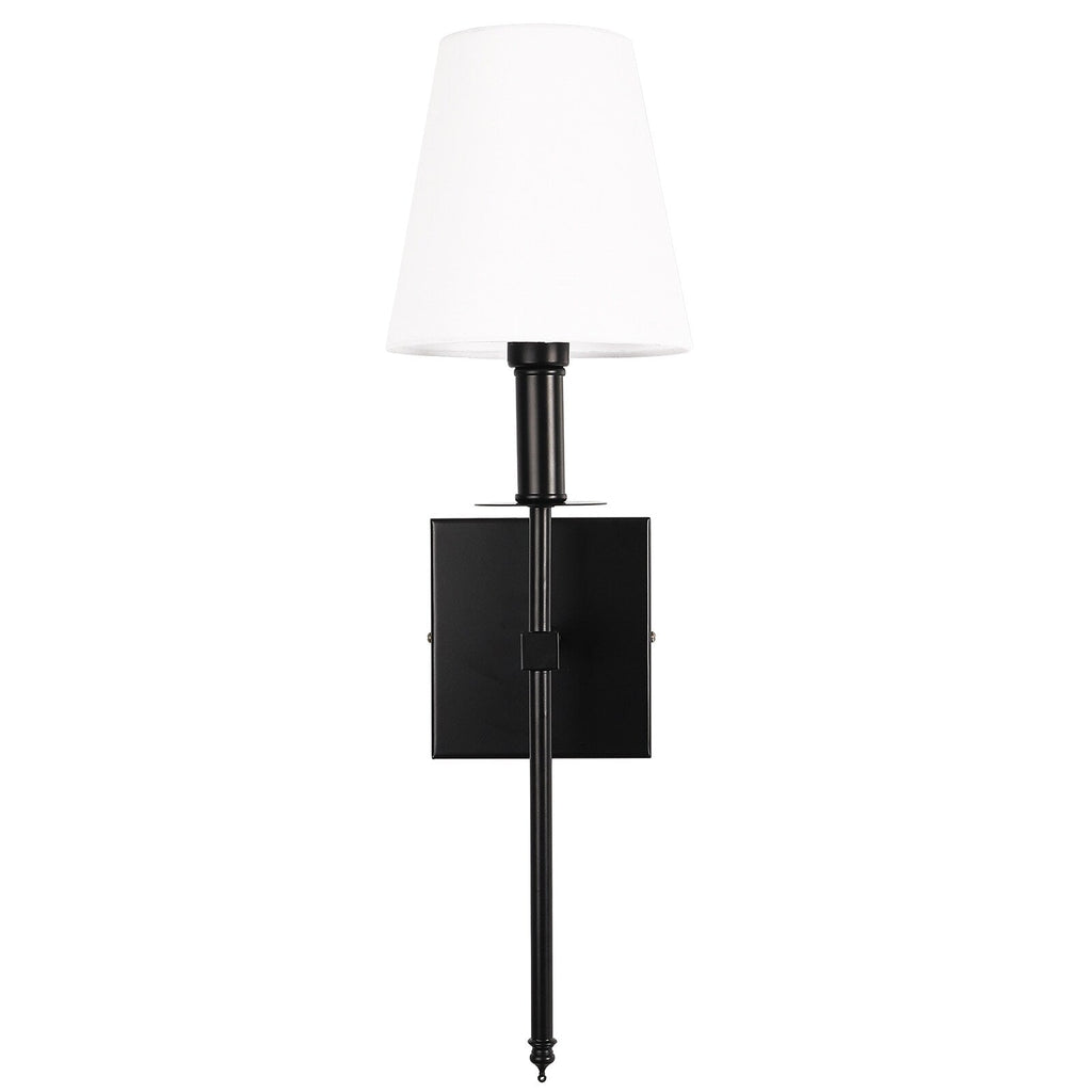Applique murale à 1 lumière avec abat-jour en tissu blanc