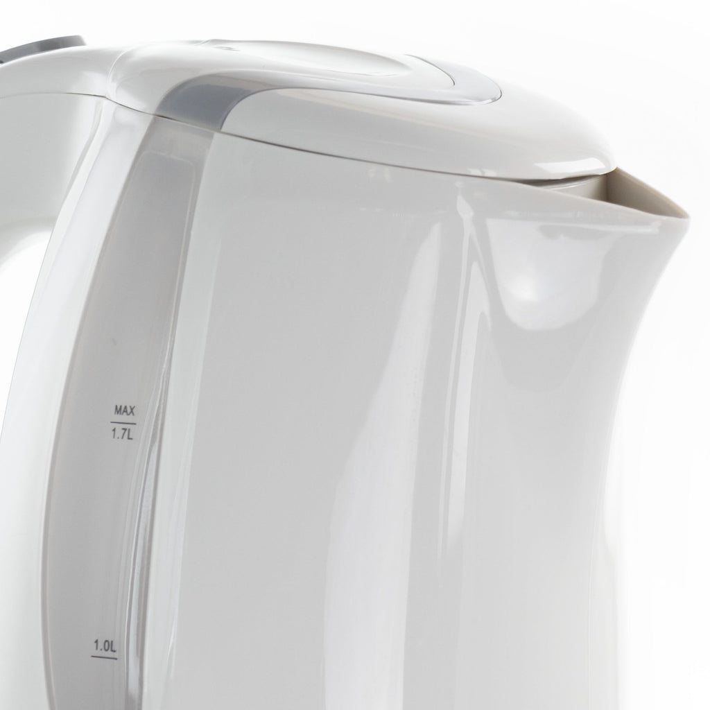 Bouilloire électrique sans fil à ébullition rapide de 1,7 L, blanche