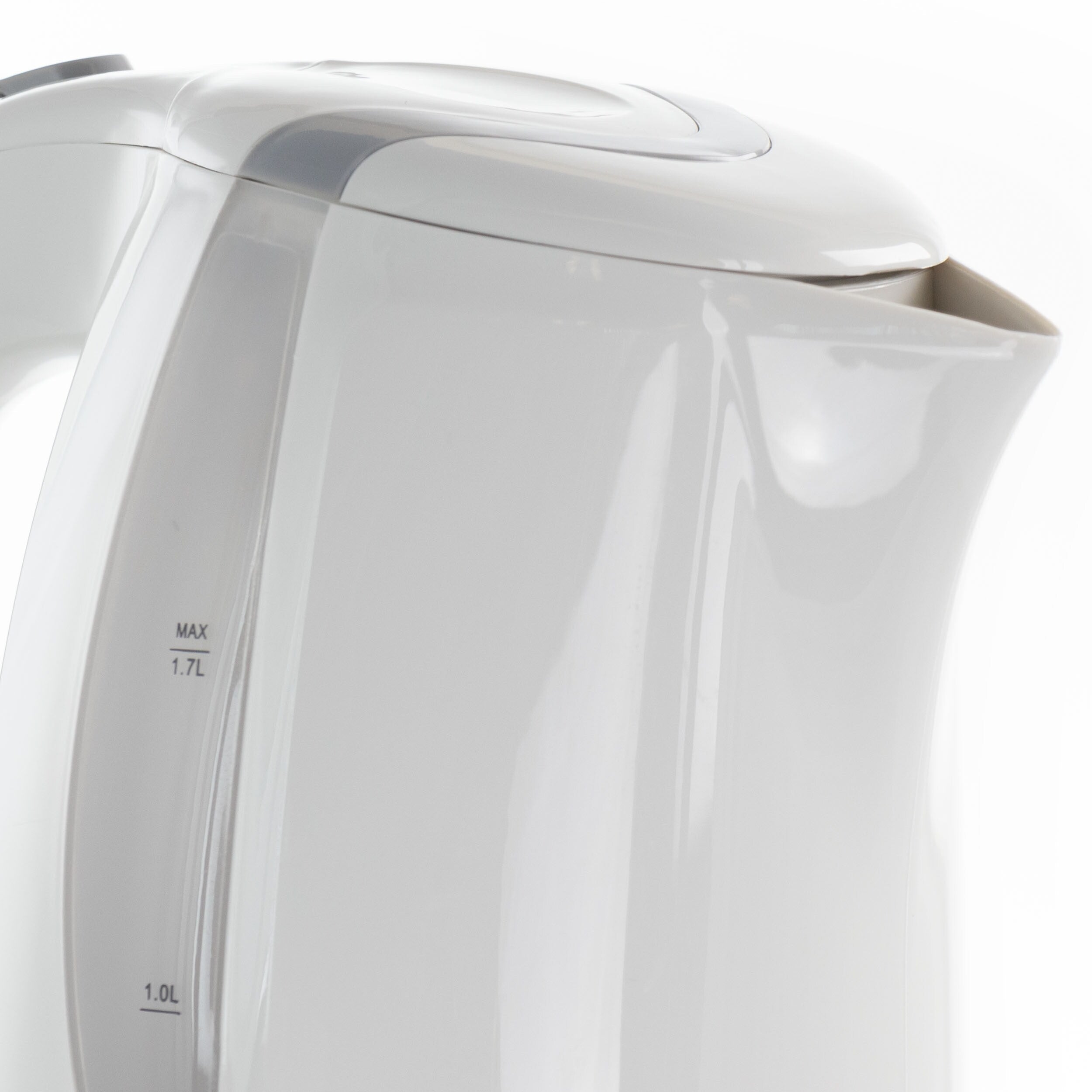 Bouilloire électrique sans fil à ébullition rapide de 1,7 L, blanche
