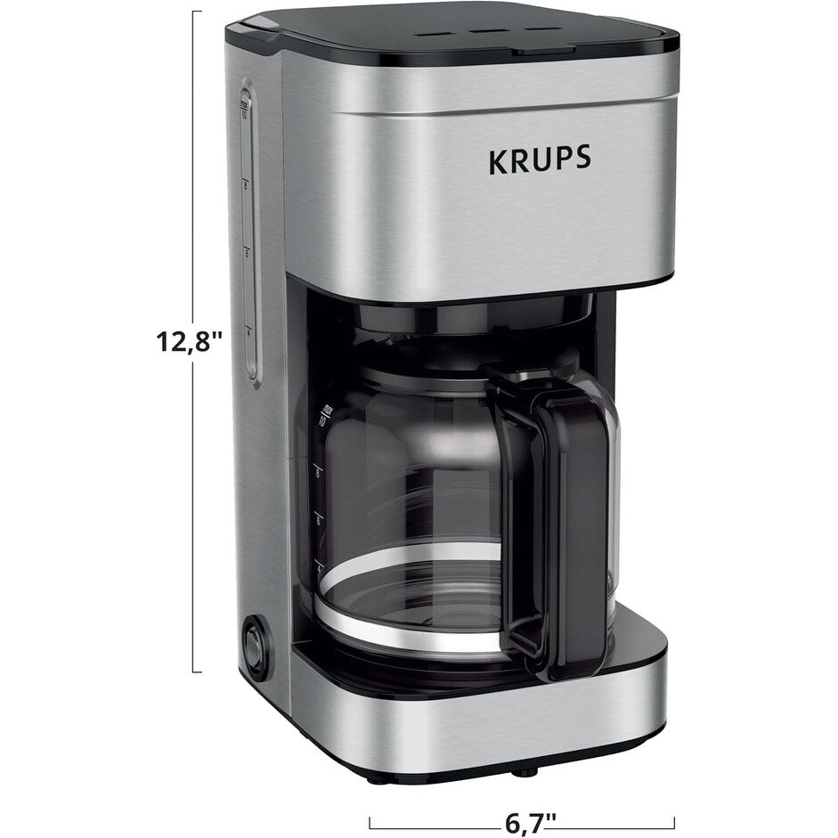 Cafetière filtre 10 tasses, affichage numérique, finition en acier inoxydable, minuterie programmable, arrêt automatique