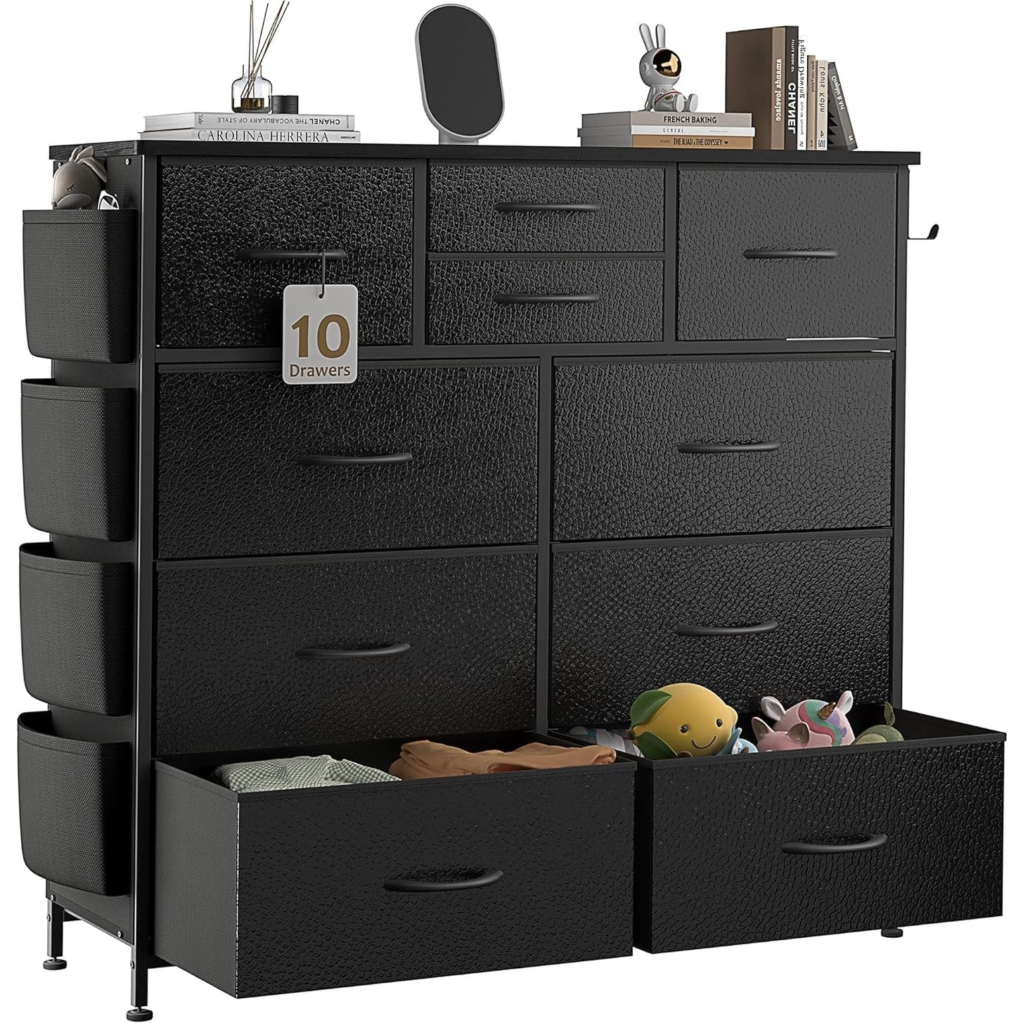 Commode à 10 tiroirs en tissu, armoire de rangement, unité de rangement pour chambre à coucher