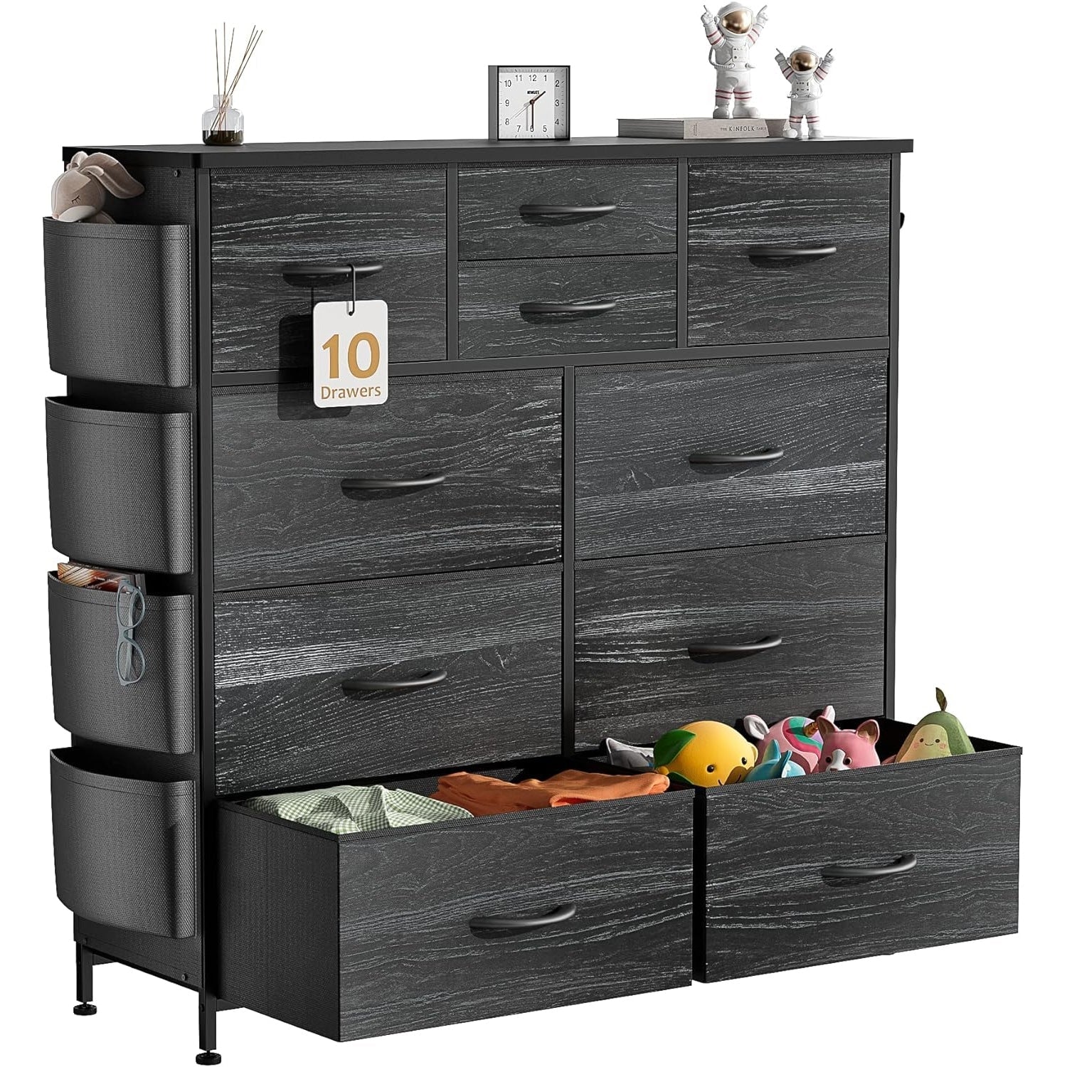 Commode à 10 tiroirs en tissu, armoire de rangement, unité de rangement pour chambre à coucher