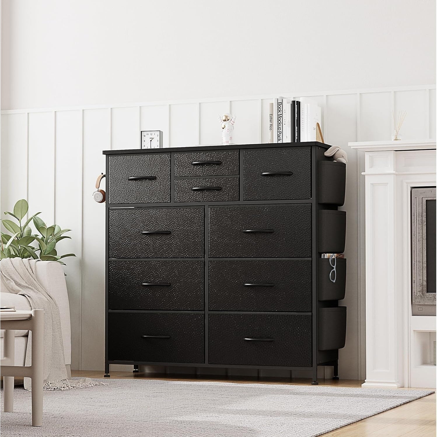 Commode à 10 tiroirs en tissu, armoire de rangement, unité de rangement pour chambre à coucher