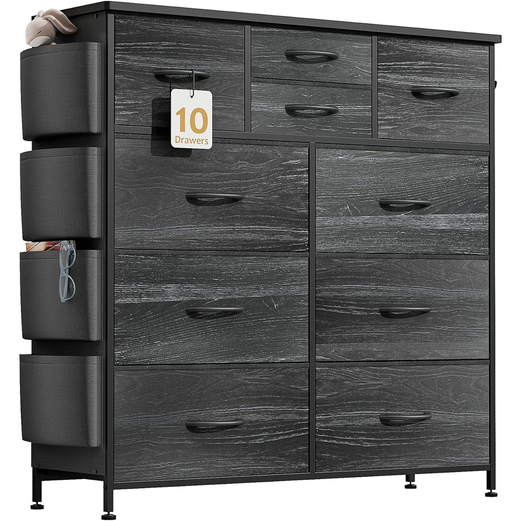 Commode à 10 tiroirs en tissu, armoire de rangement, unité de rangement pour chambre à coucher