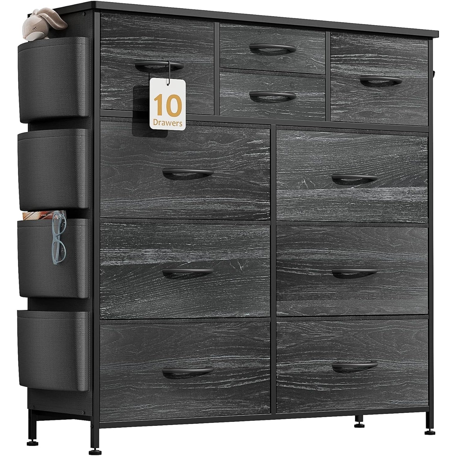 Commode à 10 tiroirs en tissu, armoire de rangement, unité de rangement pour chambre à coucher