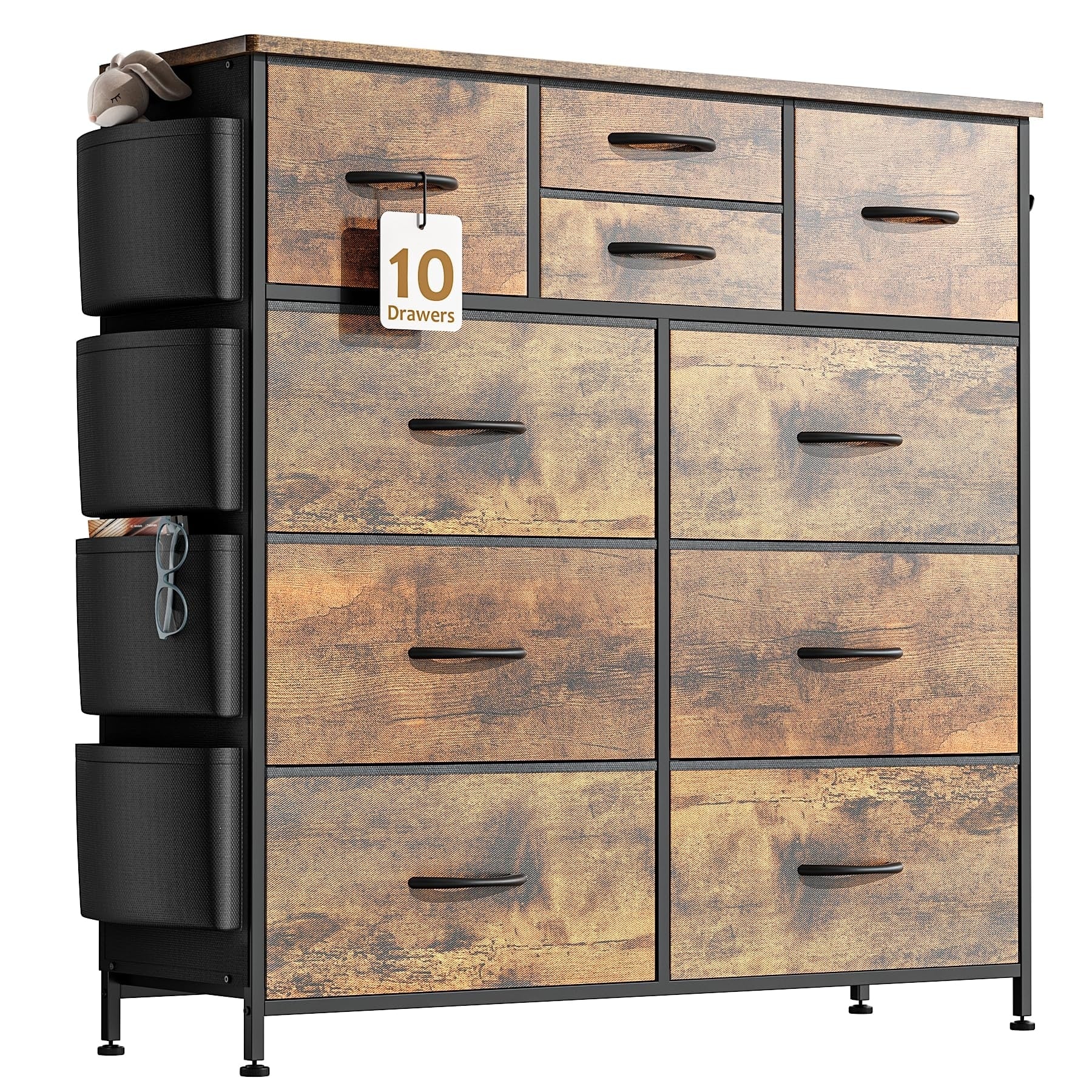 Commode à 10 tiroirs en tissu, armoire de rangement, unité de rangement pour chambre à coucher