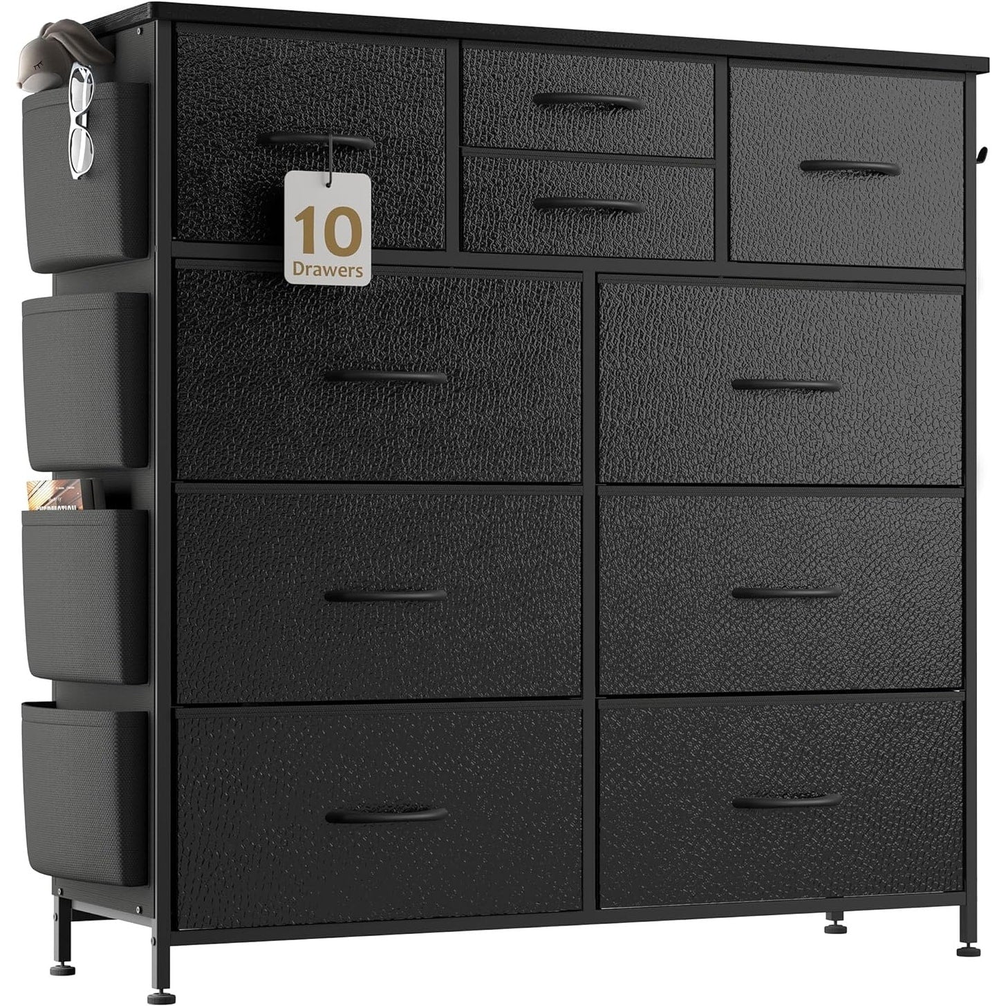 Commode à 10 tiroirs en tissu, armoire de rangement, unité de rangement pour chambre à coucher