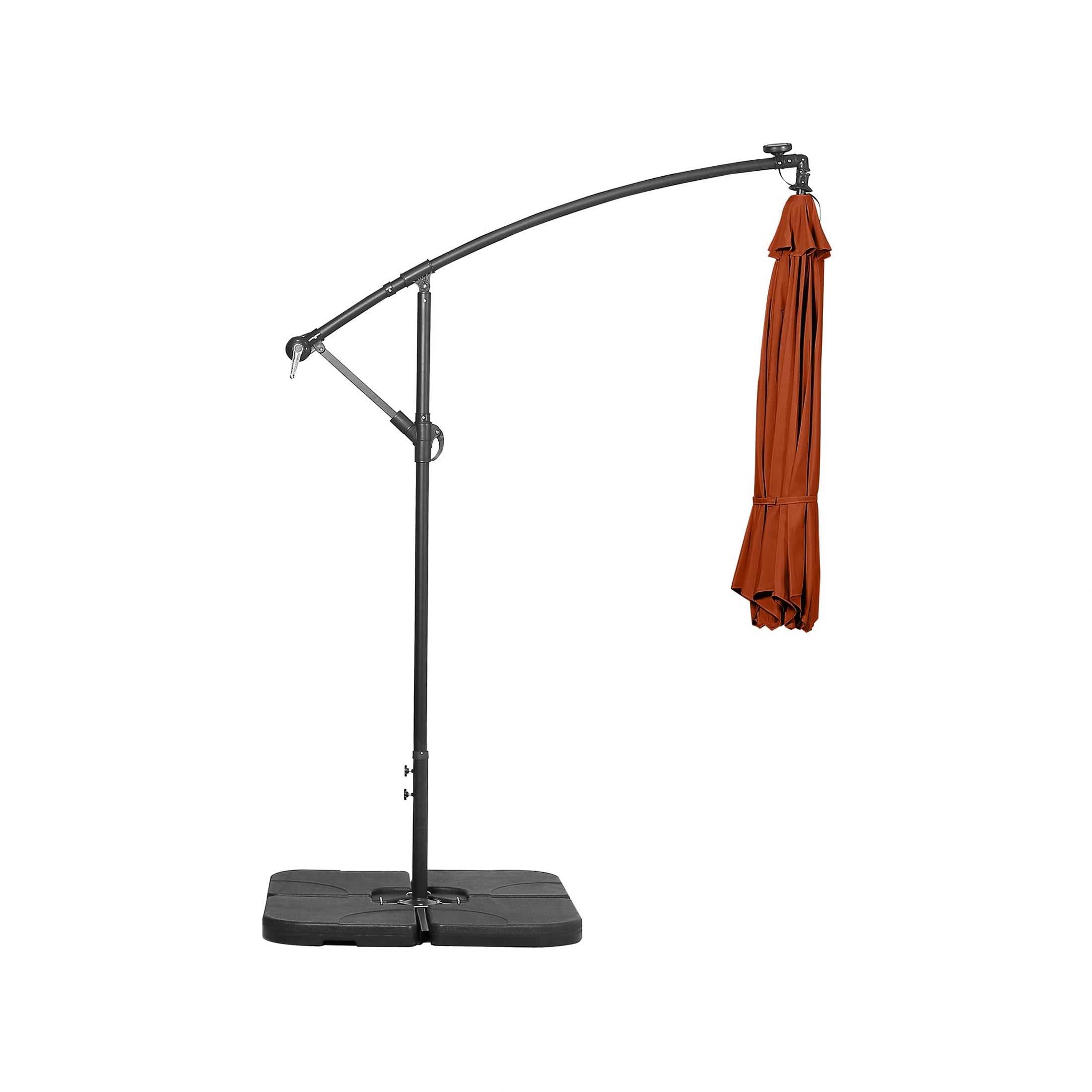 Parasol de terrasse éclairé à énergie solaire de 3 m avec pied