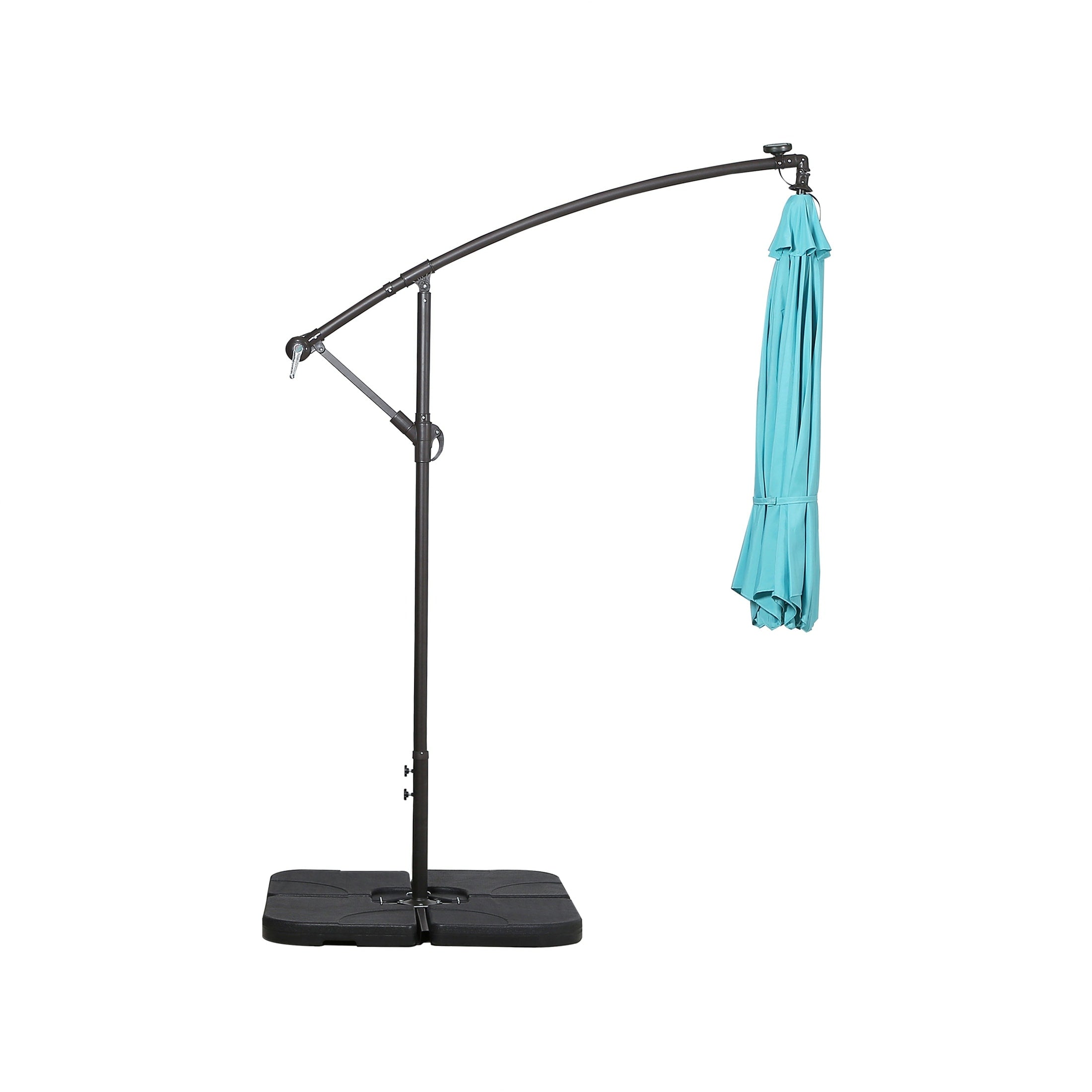 Parasol de terrasse éclairé à énergie solaire de 3 m avec pied
