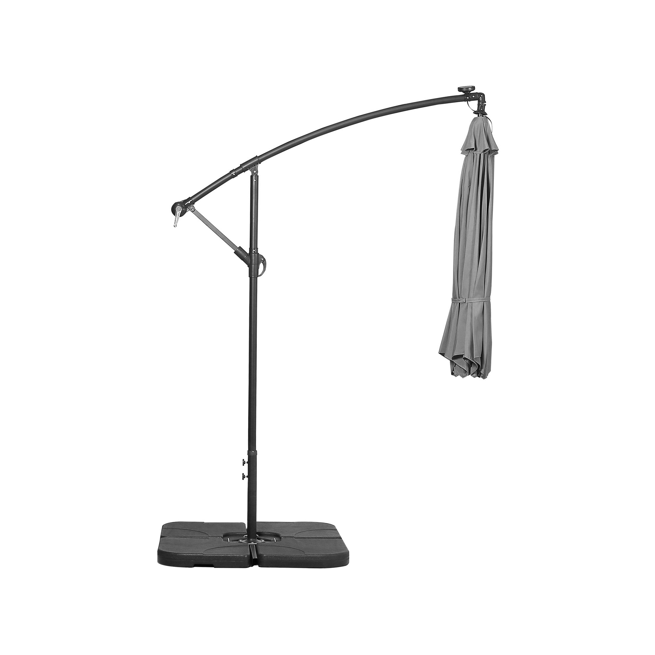 Parasol de terrasse éclairé à énergie solaire de 3 m avec pied