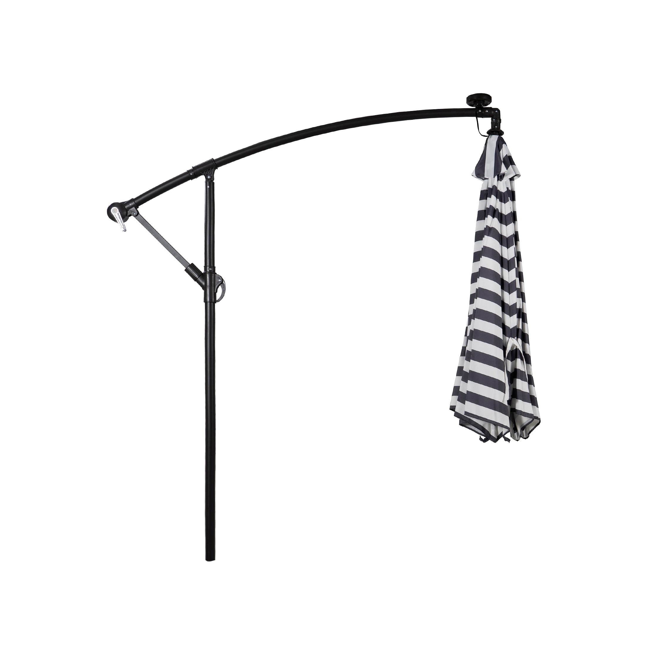 Parasol de terrasse éclairé à énergie solaire de 3 m avec pied