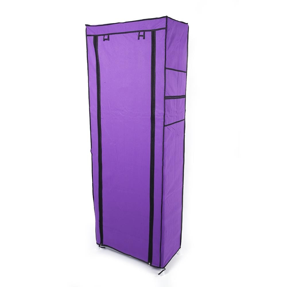 Étagère à chaussures à 10 niveaux, organiseur de rangement utilitaire avec housse anti-poussière en tissu non tissé, violet