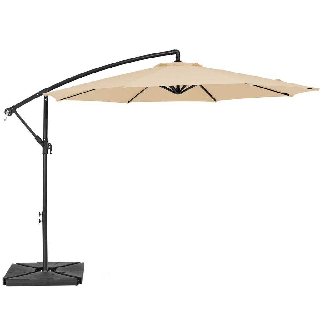 Parasol déporté à manivelle en acier de 10 pieds avec base lestée