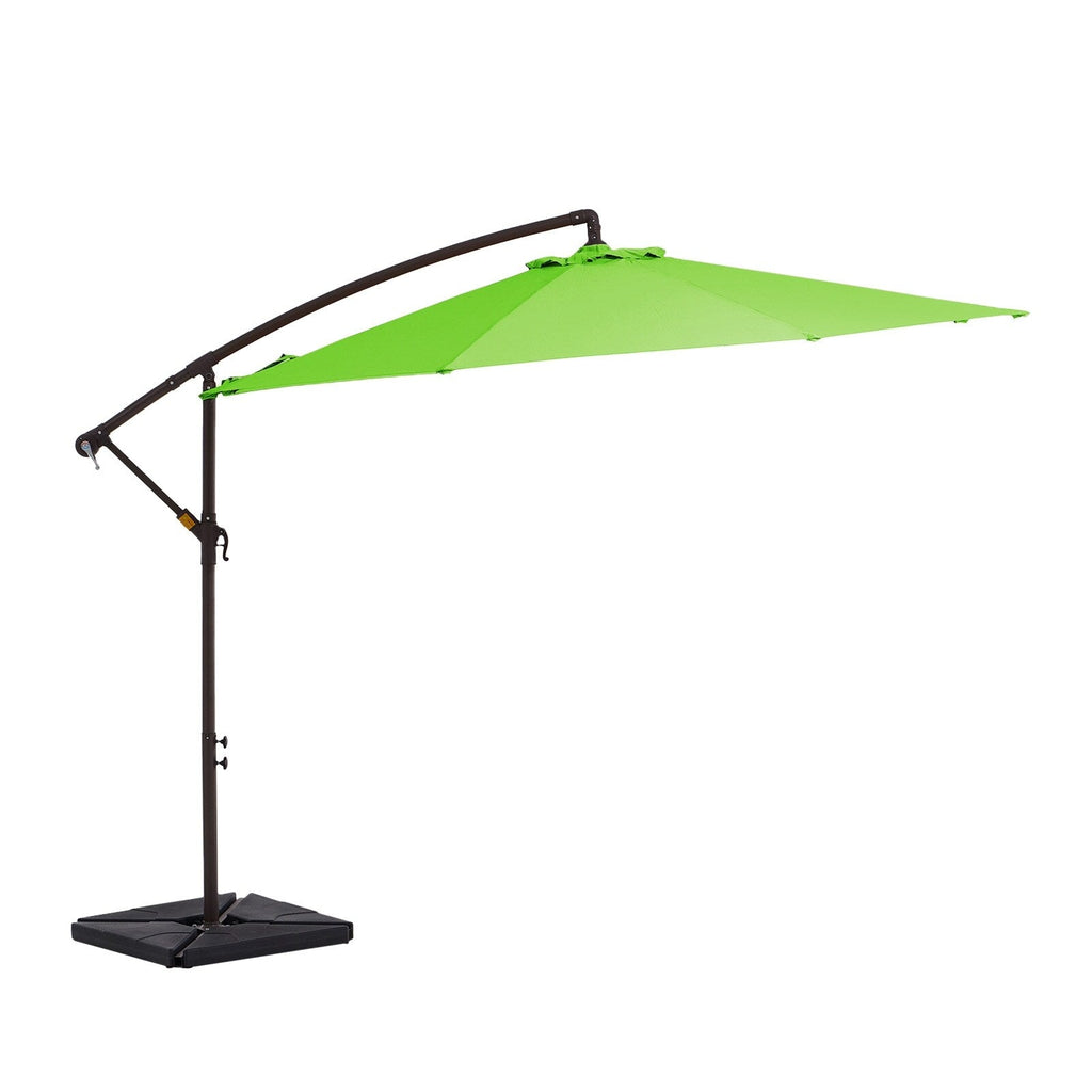 Parasol déporté à manivelle en acier de 10 pieds avec base lestée