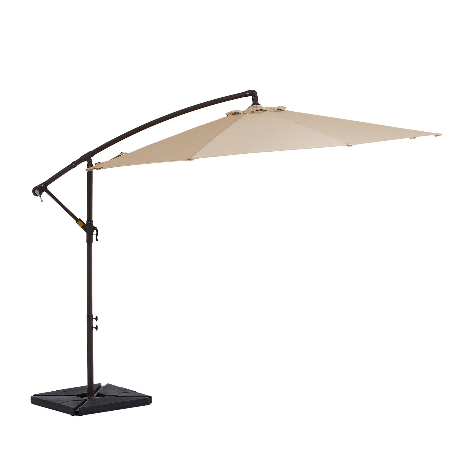 Parasol déporté à manivelle en acier de 10 pieds avec base lestée
