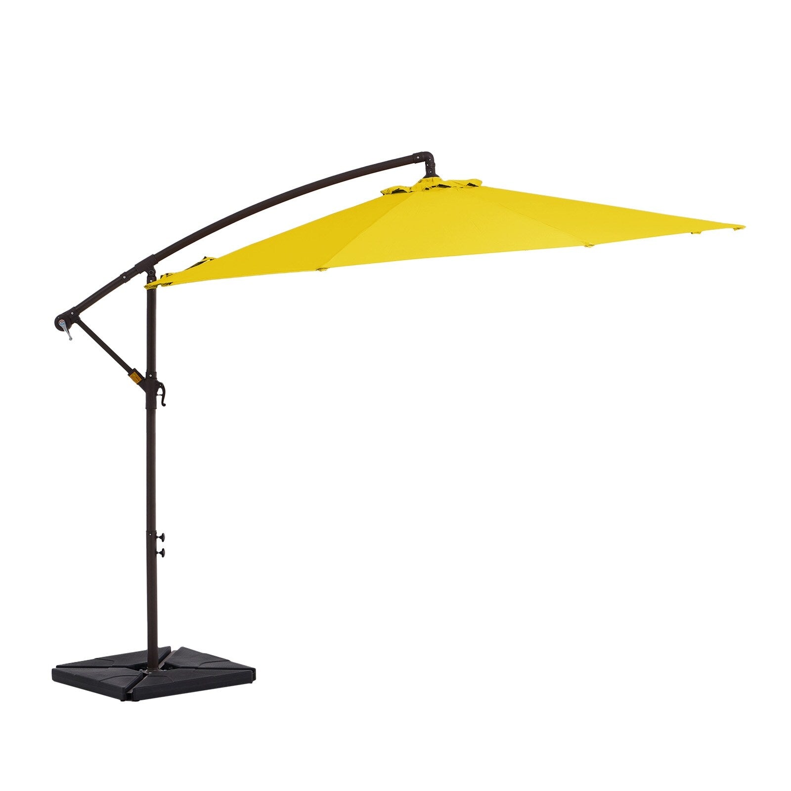 Parasol déporté à manivelle en acier de 10 pieds avec base lestée