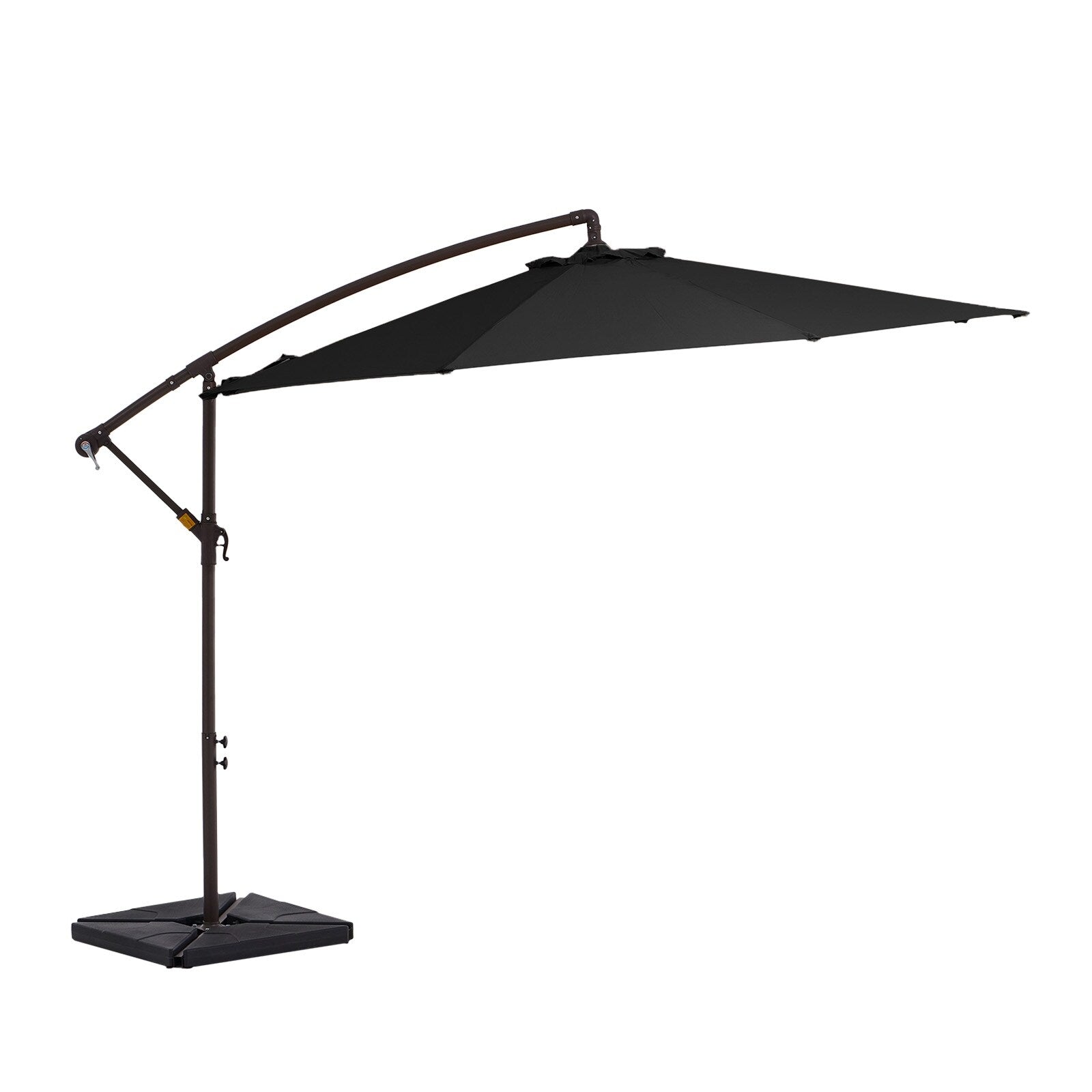 Parasol déporté à manivelle en acier de 10 pieds avec base lestée