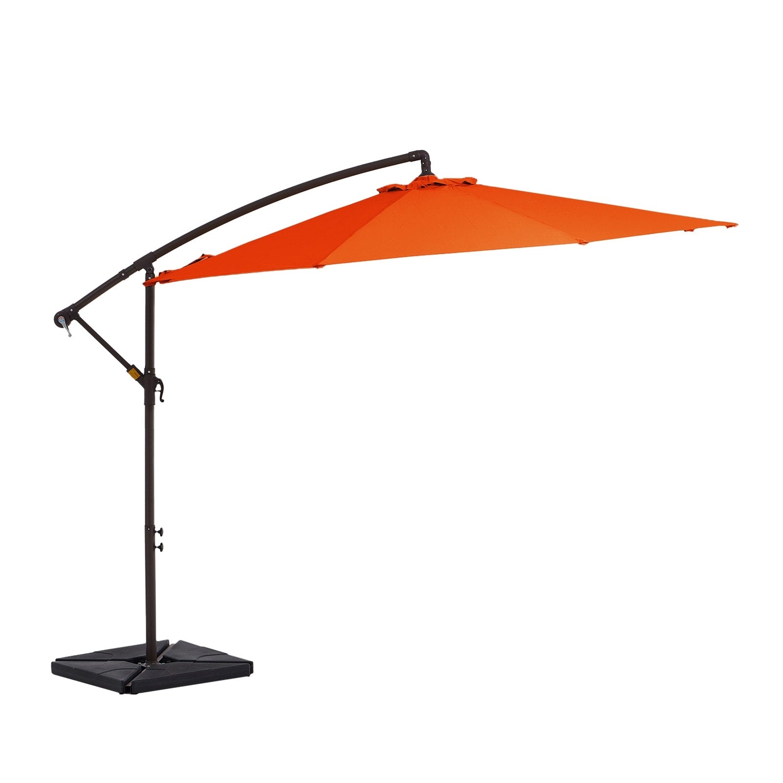 Parasol déporté à manivelle en acier de 10 pieds avec base lestée