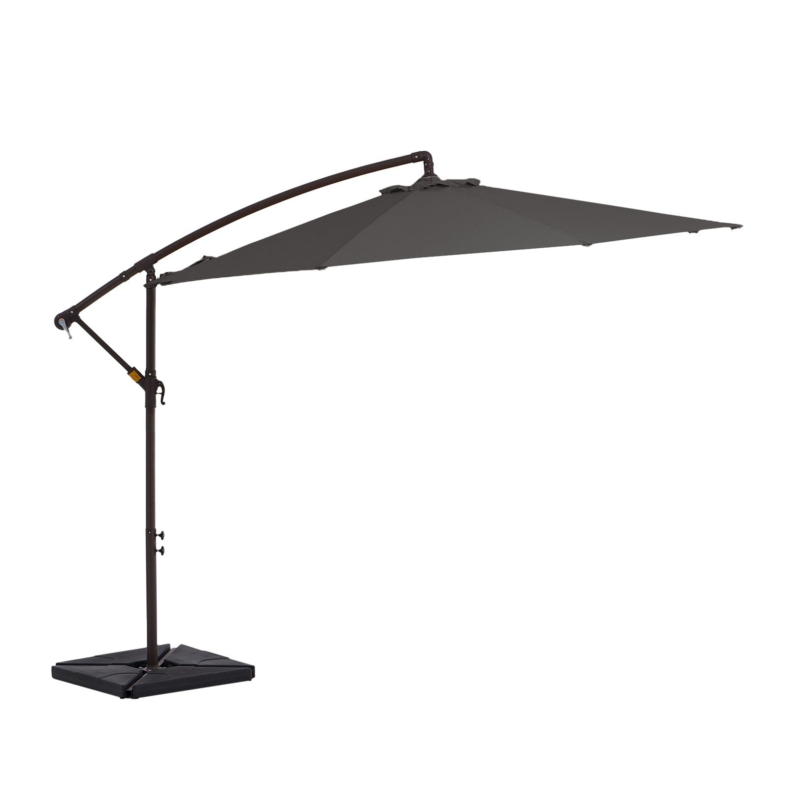 Parasol déporté à manivelle en acier de 10 pieds avec base lestée