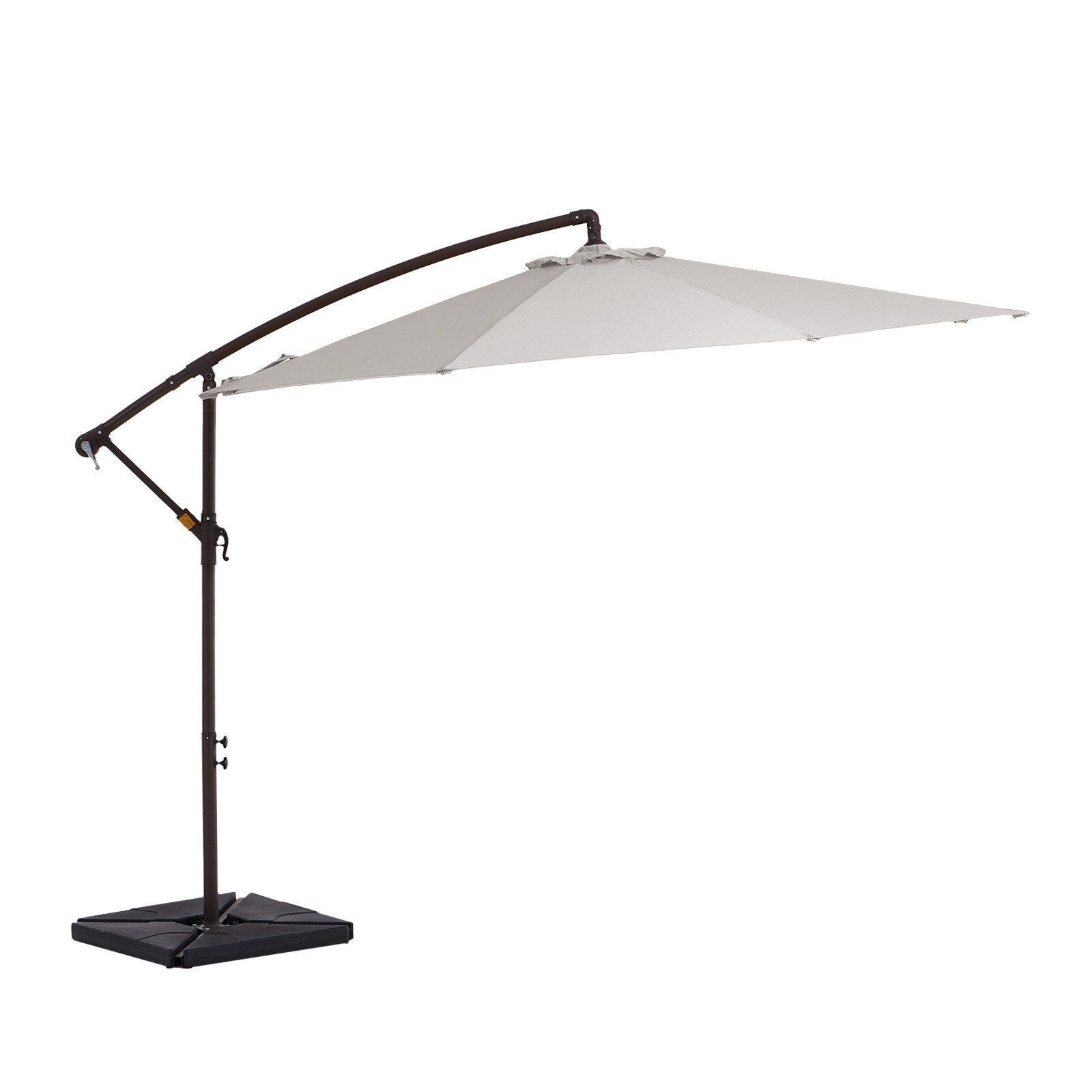 Parasol déporté à manivelle en acier de 10 pieds avec base lestée