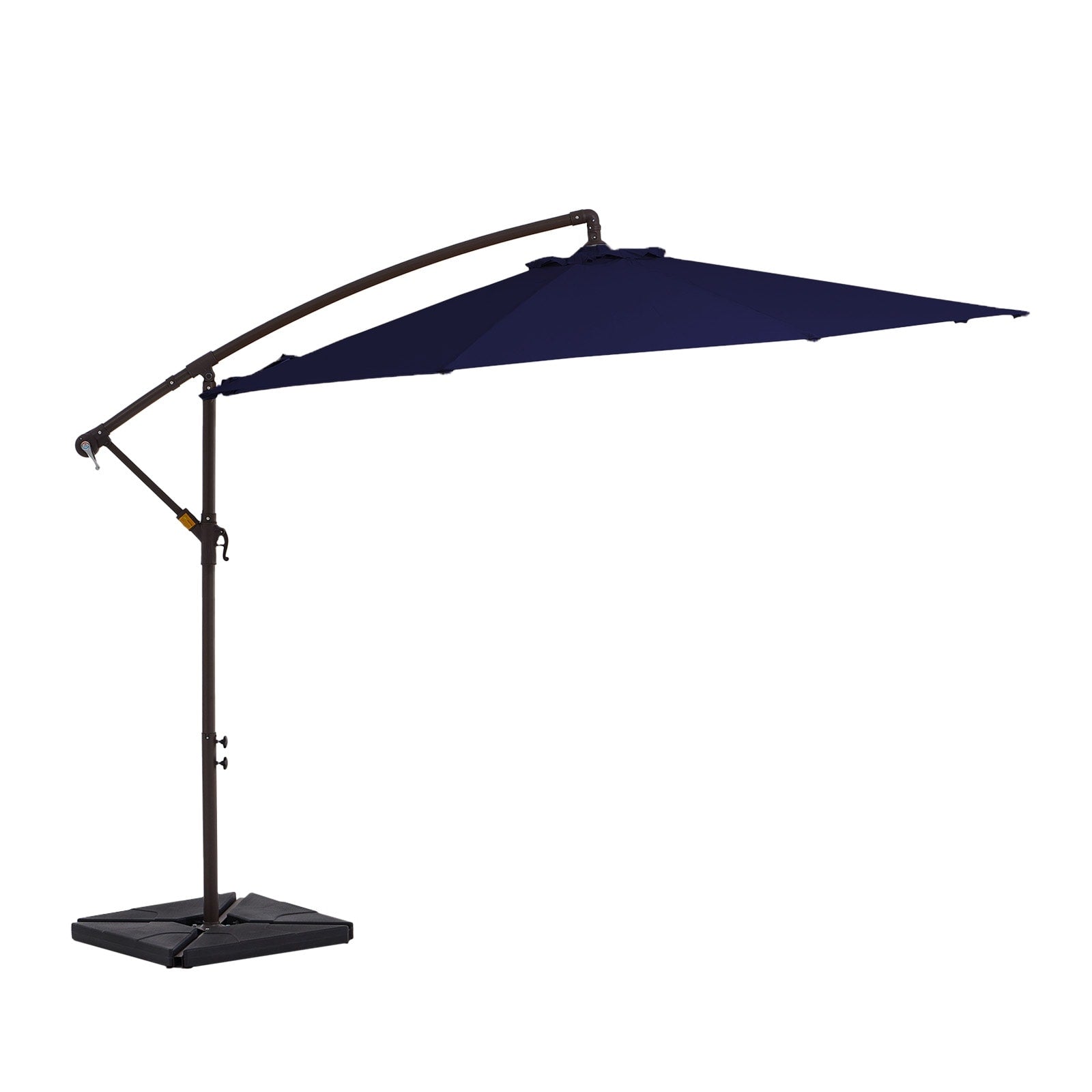 Parasol déporté à manivelle en acier de 10 pieds avec base lestée