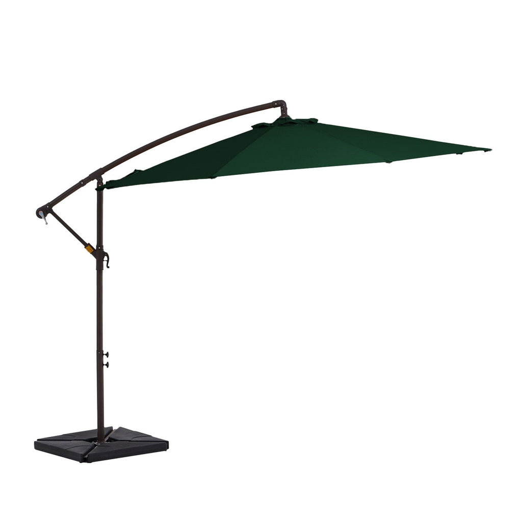 Parasol déporté à manivelle en acier de 10 pieds avec base lestée