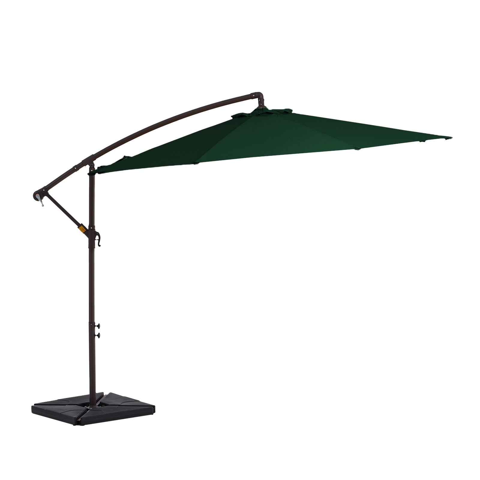 Parasol déporté à manivelle en acier de 10 pieds avec base lestée