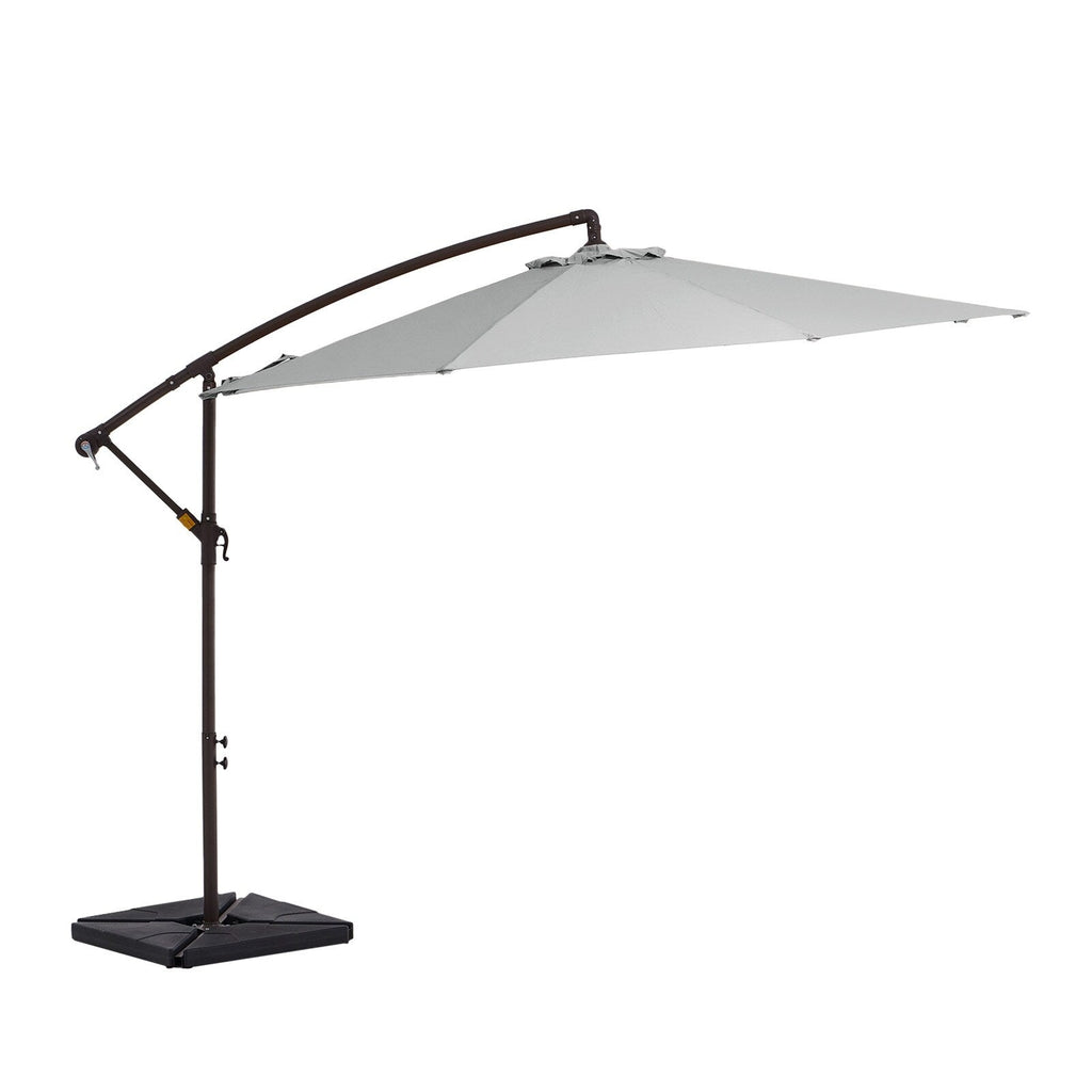 Parasol déporté à manivelle en acier de 10 pieds avec base lestée