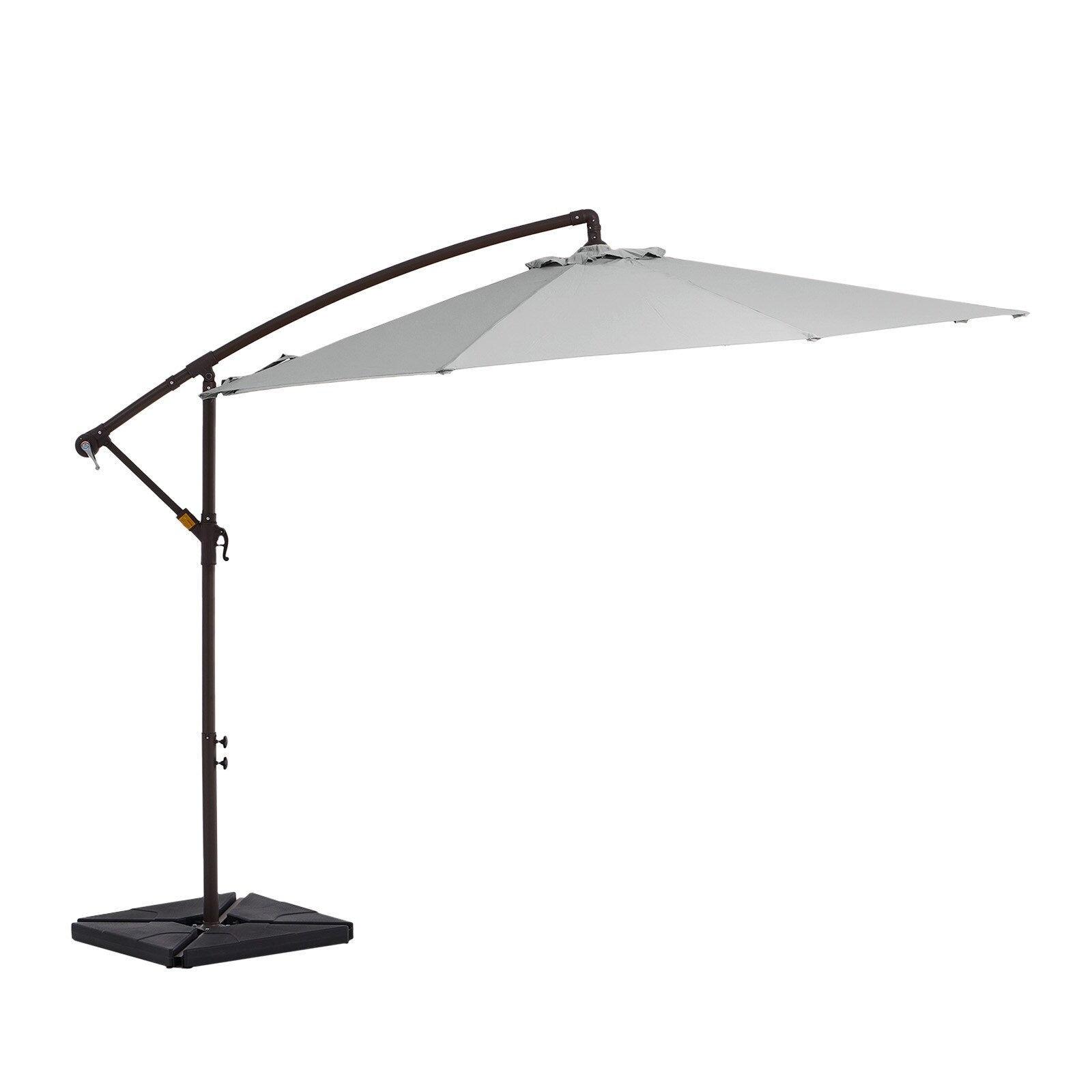Parasol déporté à manivelle en acier de 10 pieds avec base lestée