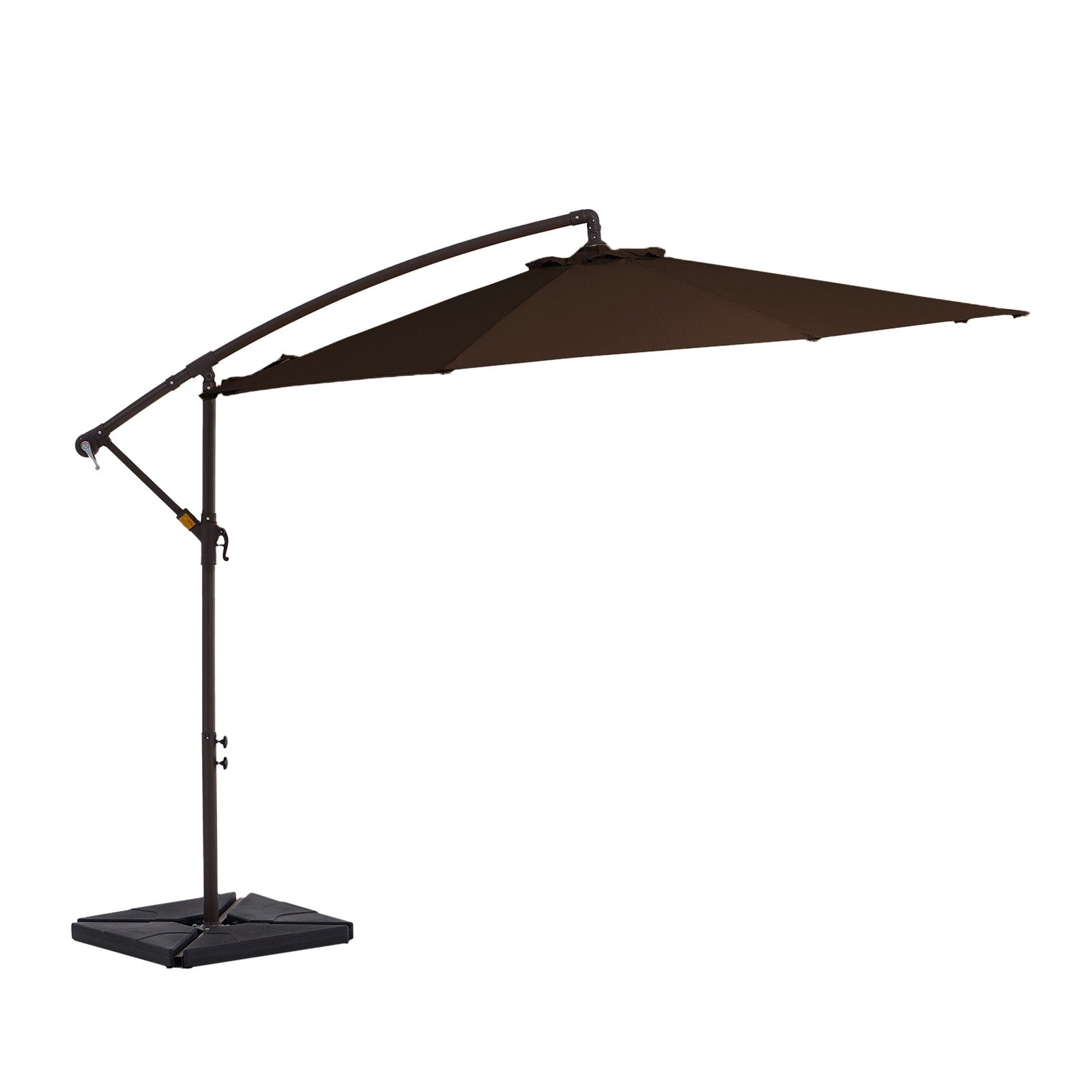 Parasol déporté à manivelle en acier de 10 pieds avec base lestée