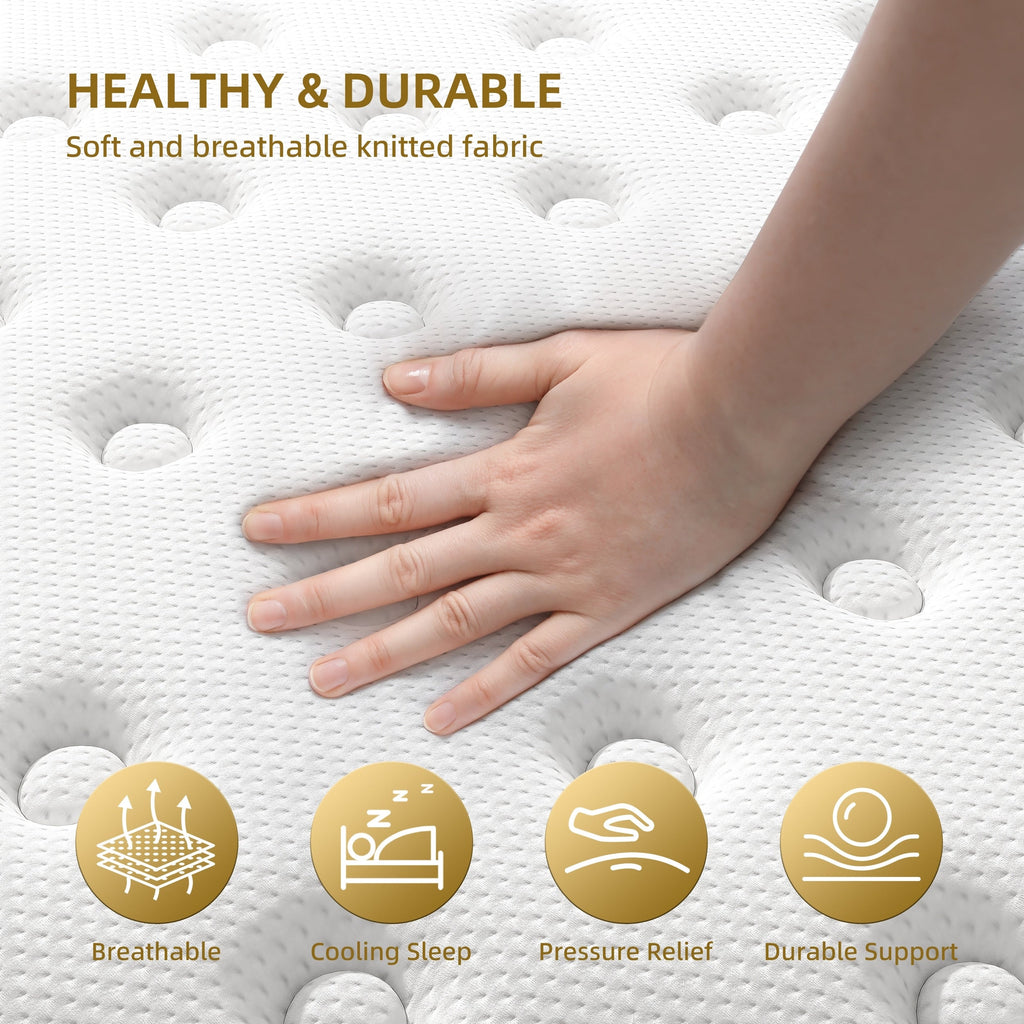 Matelas hybride en mousse à mémoire de forme et ressorts de 10 pouces