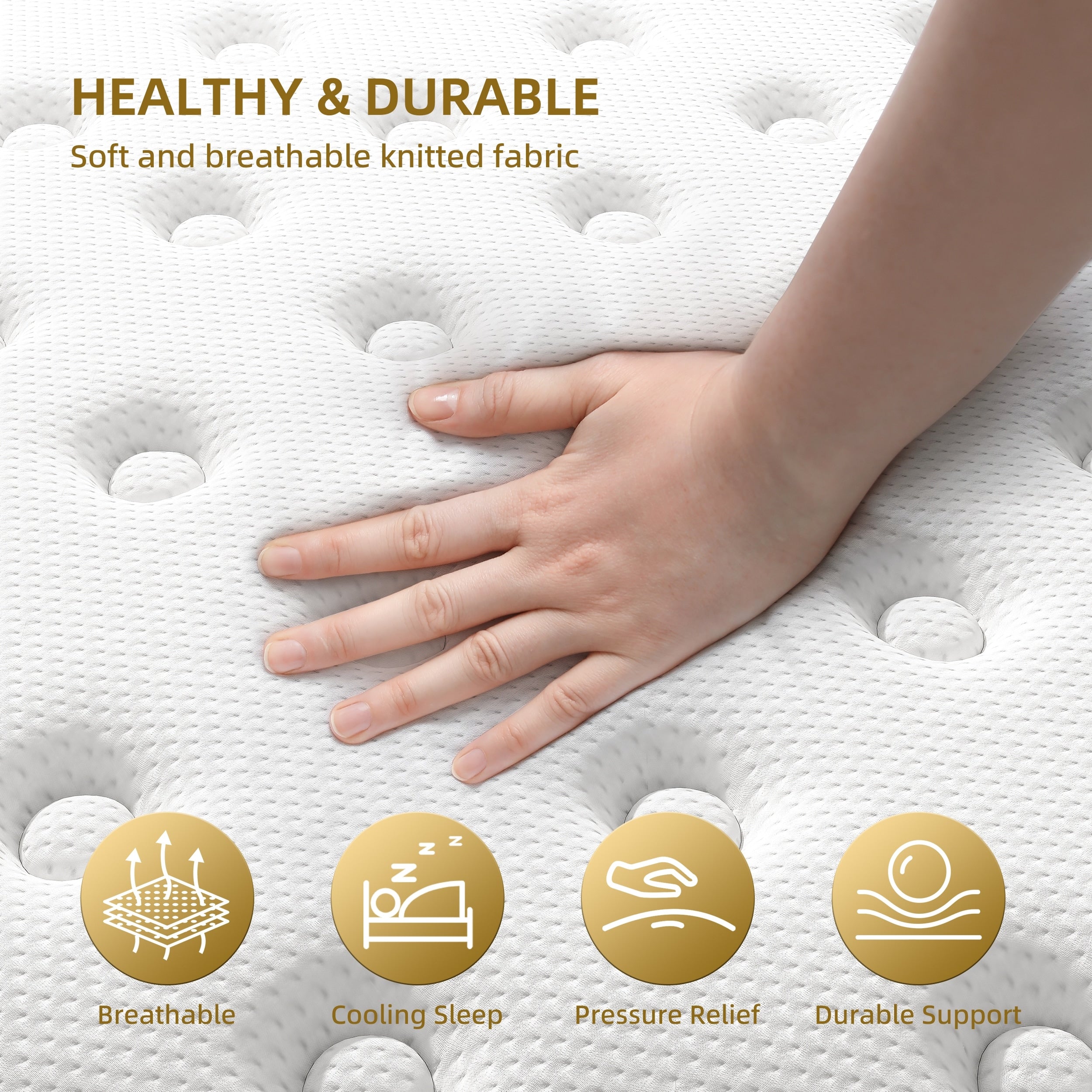 Matelas hybride en mousse à mémoire de forme et ressorts de 10 pouces