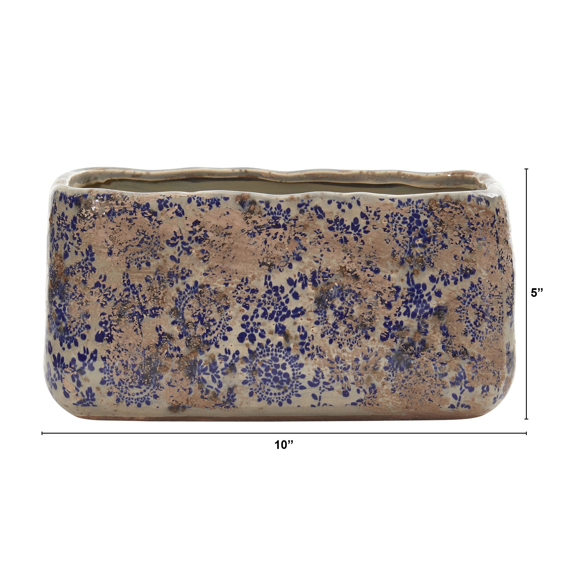 10 jardinières rectangulaires en céramique toscane