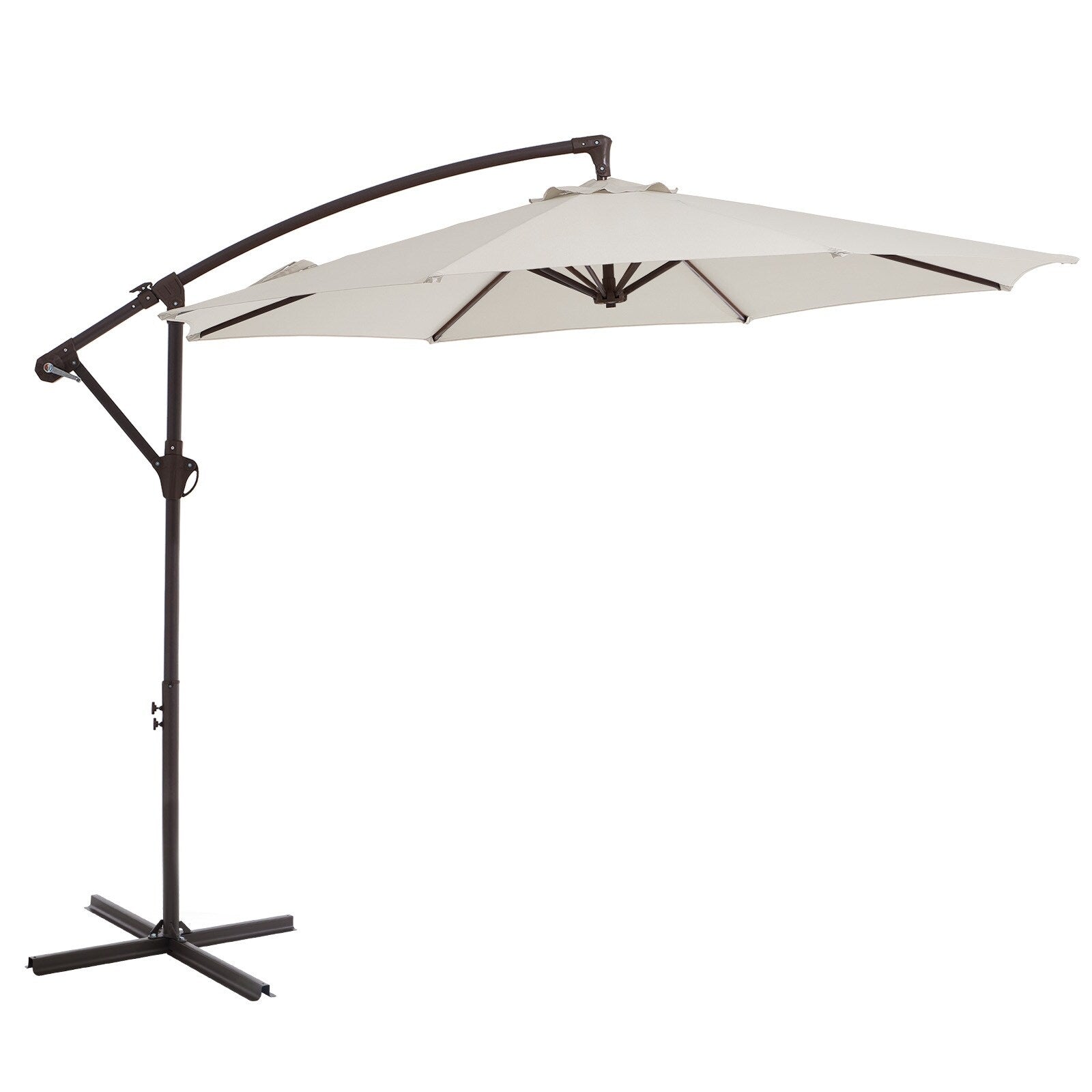 Parasol déporté suspendu à manivelle en acier de 10 pieds