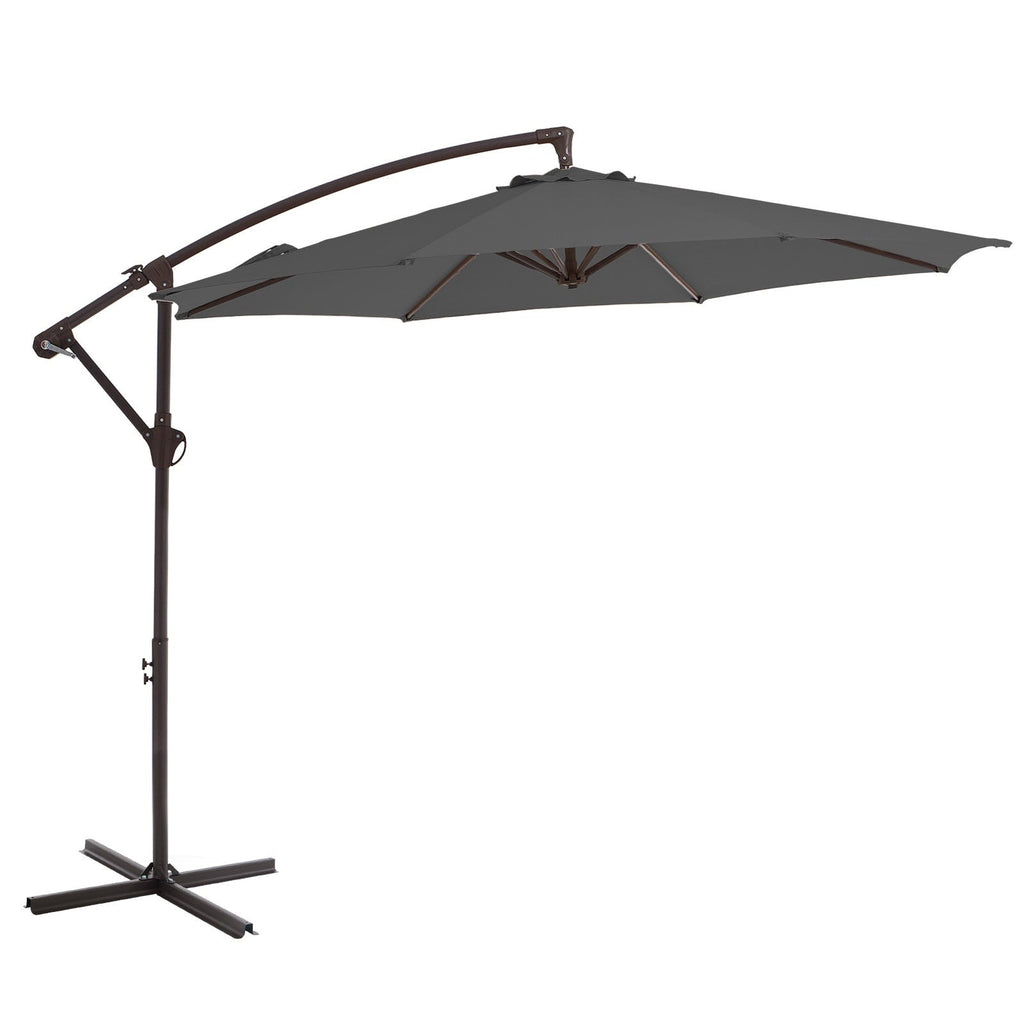Parasol déporté suspendu à manivelle en acier de 10 pieds