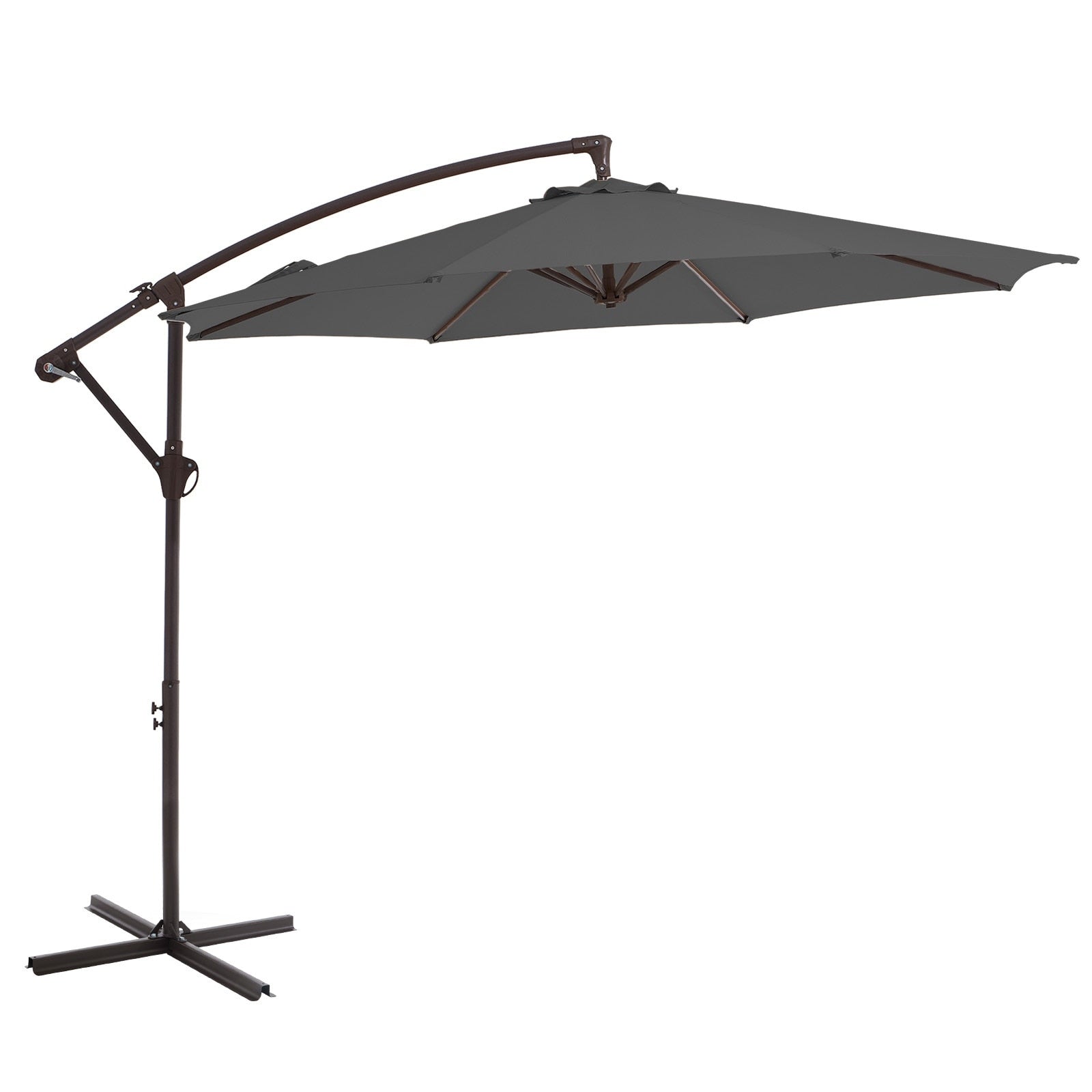 Parasol déporté suspendu à manivelle en acier de 10 pieds