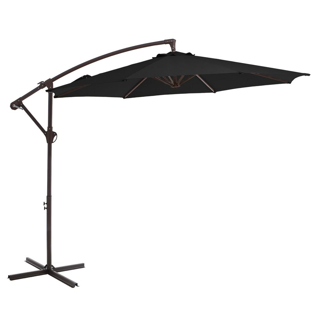Parasol déporté suspendu à manivelle en acier de 10 pieds