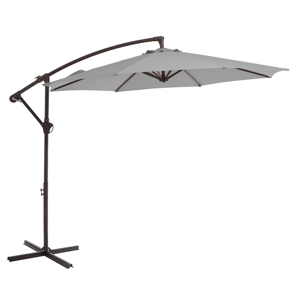 Parasol déporté suspendu à manivelle en acier de 10 pieds
