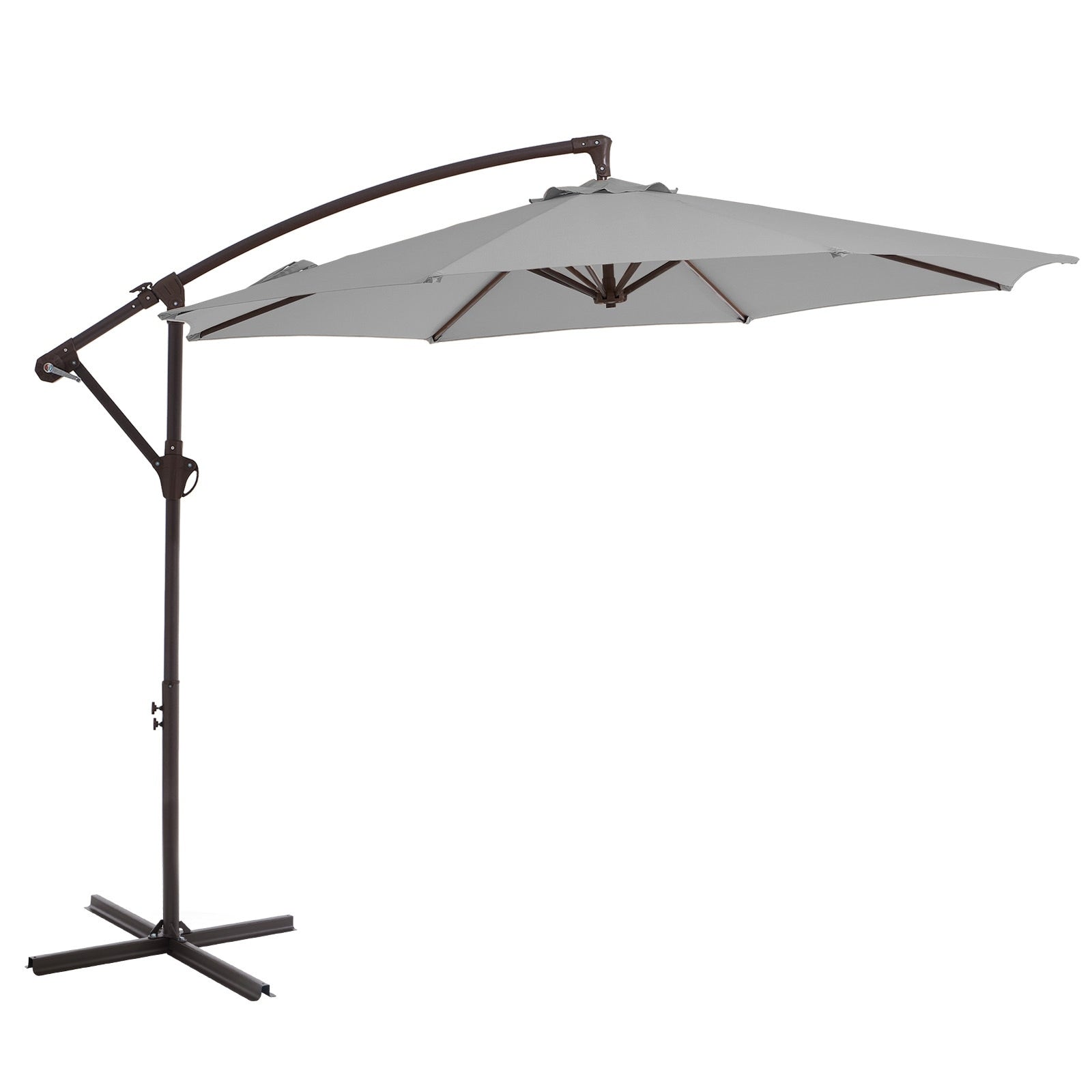 Parasol déporté suspendu à manivelle en acier de 10 pieds