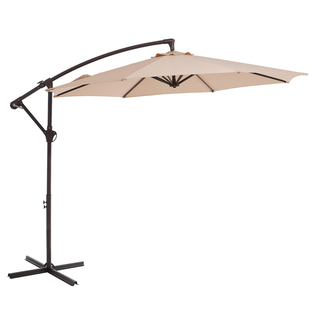 Parasol déporté suspendu à manivelle en acier de 10 pieds